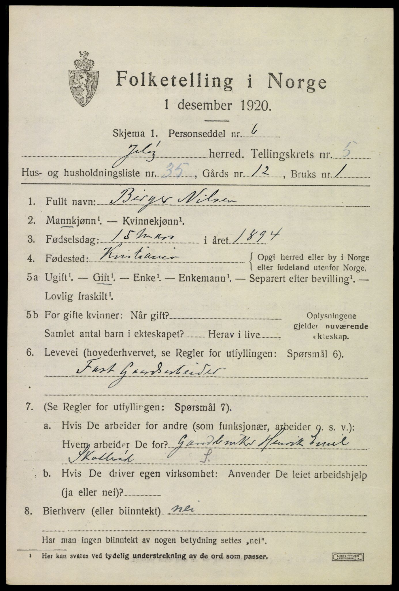 SAO, 1920 census for Moss land district, 1920, p. 6651