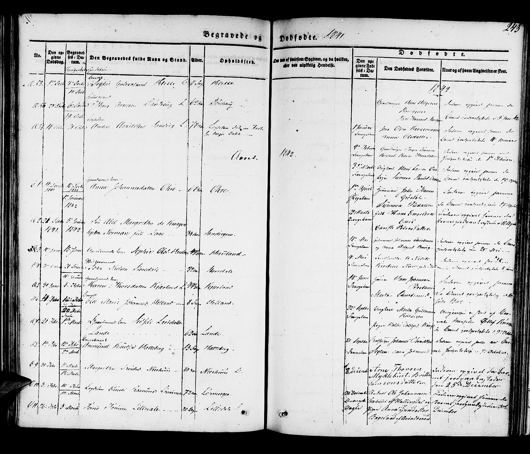 Kvinnherad sokneprestembete, AV/SAB-A-76401/H/Haa: Parish register (official) no. A 6, 1835-1843, p. 243