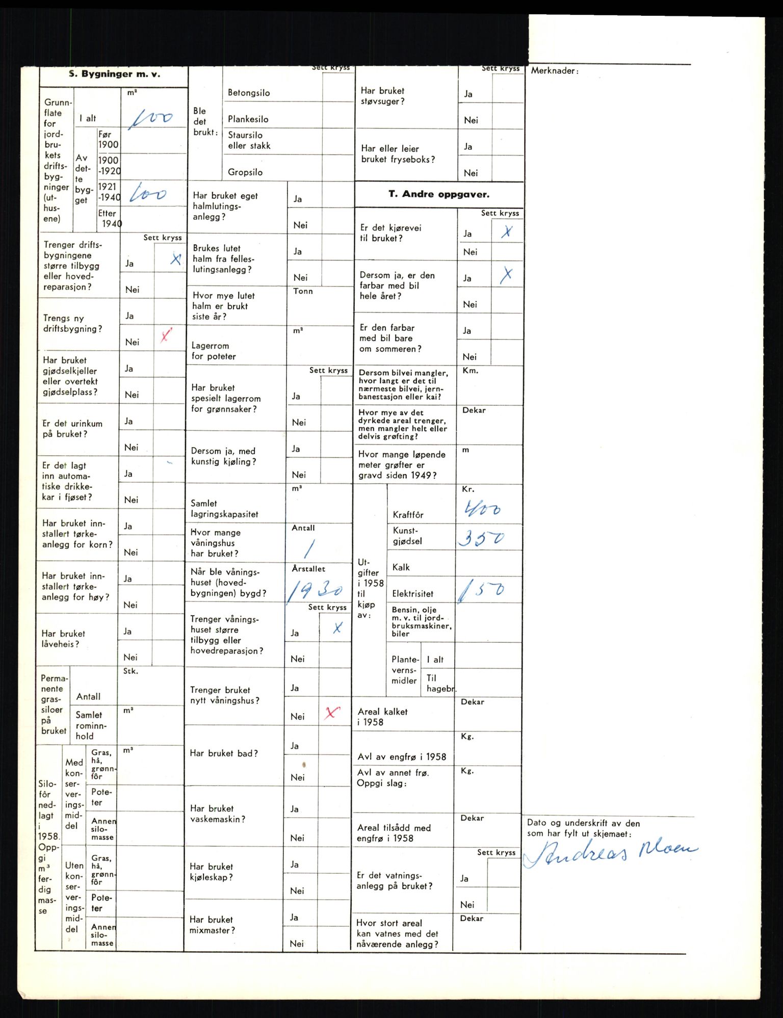 Statistisk sentralbyrå, Næringsøkonomiske emner, Jordbruk, skogbruk, jakt, fiske og fangst, AV/RA-S-2234/G/Gd/L0656: Troms: 1924 Målselv (kl. 0-3) og 1925 Sørreisa, 1959, p. 1755