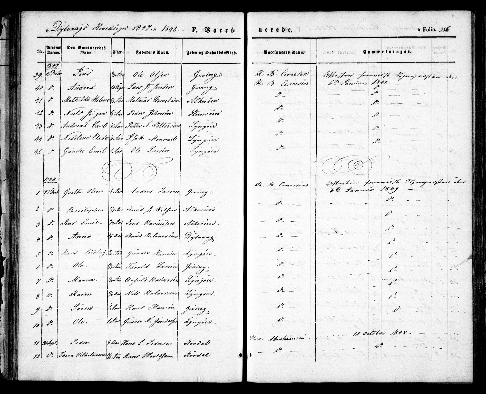 Dypvåg sokneprestkontor, AV/SAK-1111-0007/F/Fa/Faa/L0005: Parish register (official) no. A 5, 1841-1854, p. 356