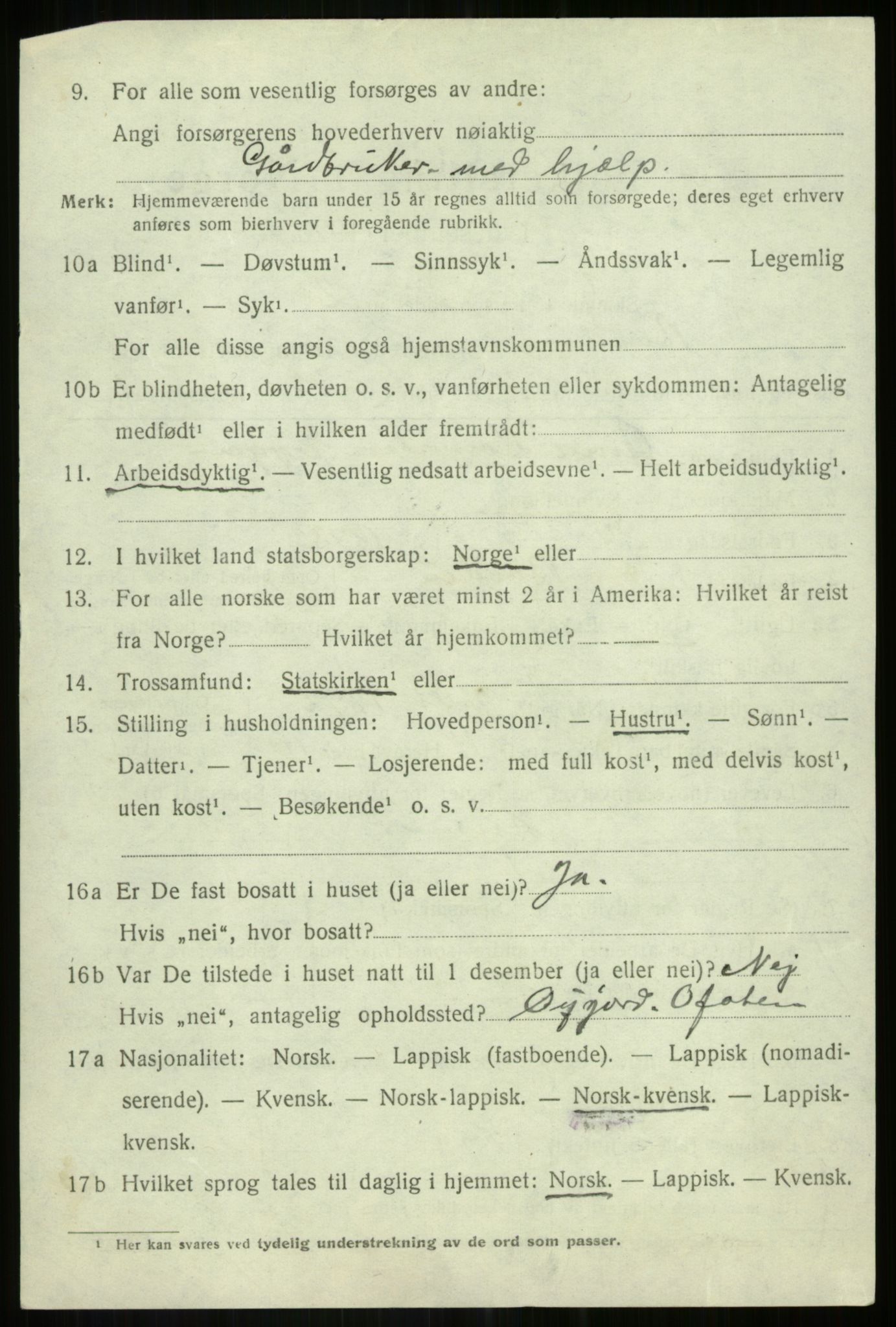 SATØ, 1920 census for Bardu, 1920, p. 2473