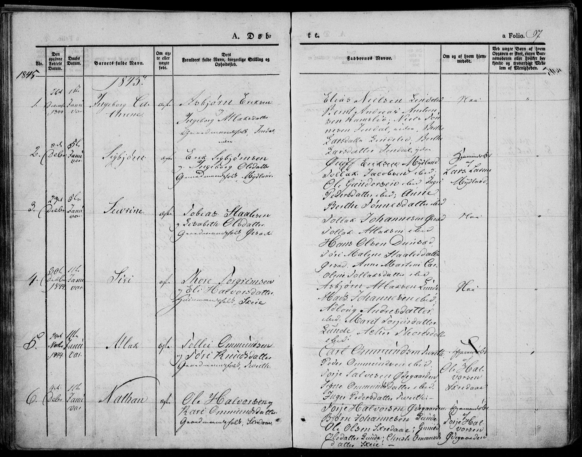 Bakke sokneprestkontor, SAK/1111-0002/F/Fa/Faa/L0004: Parish register (official) no. A 4, 1834-1846, p. 97