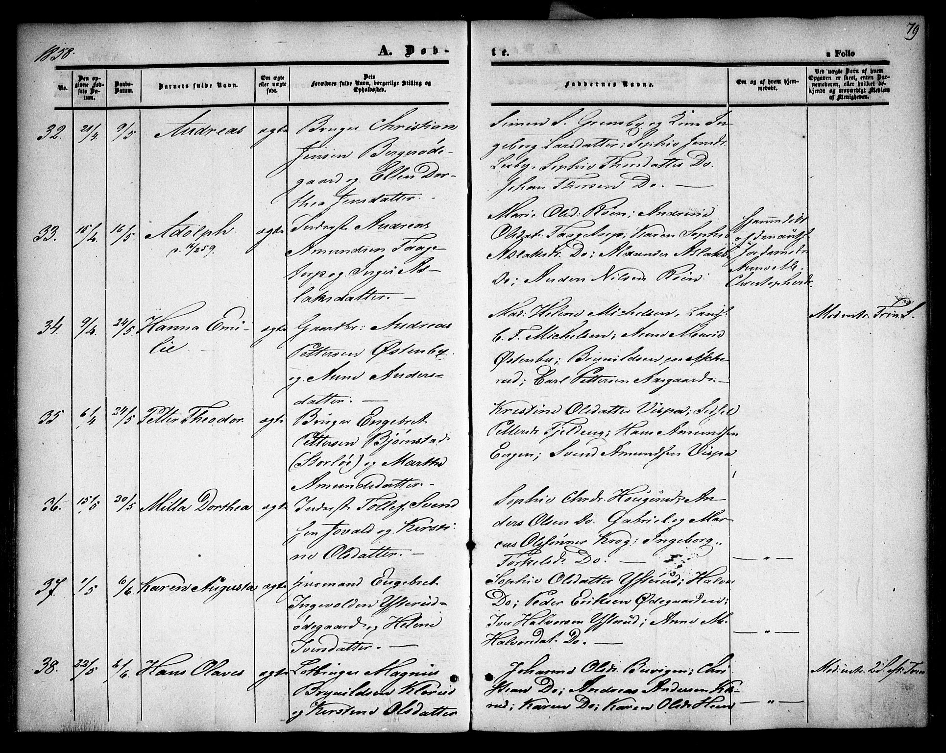 Rødenes prestekontor Kirkebøker, AV/SAO-A-2005/F/Fa/L0006: Parish register (official) no. I 6, 1850-1859, p. 79