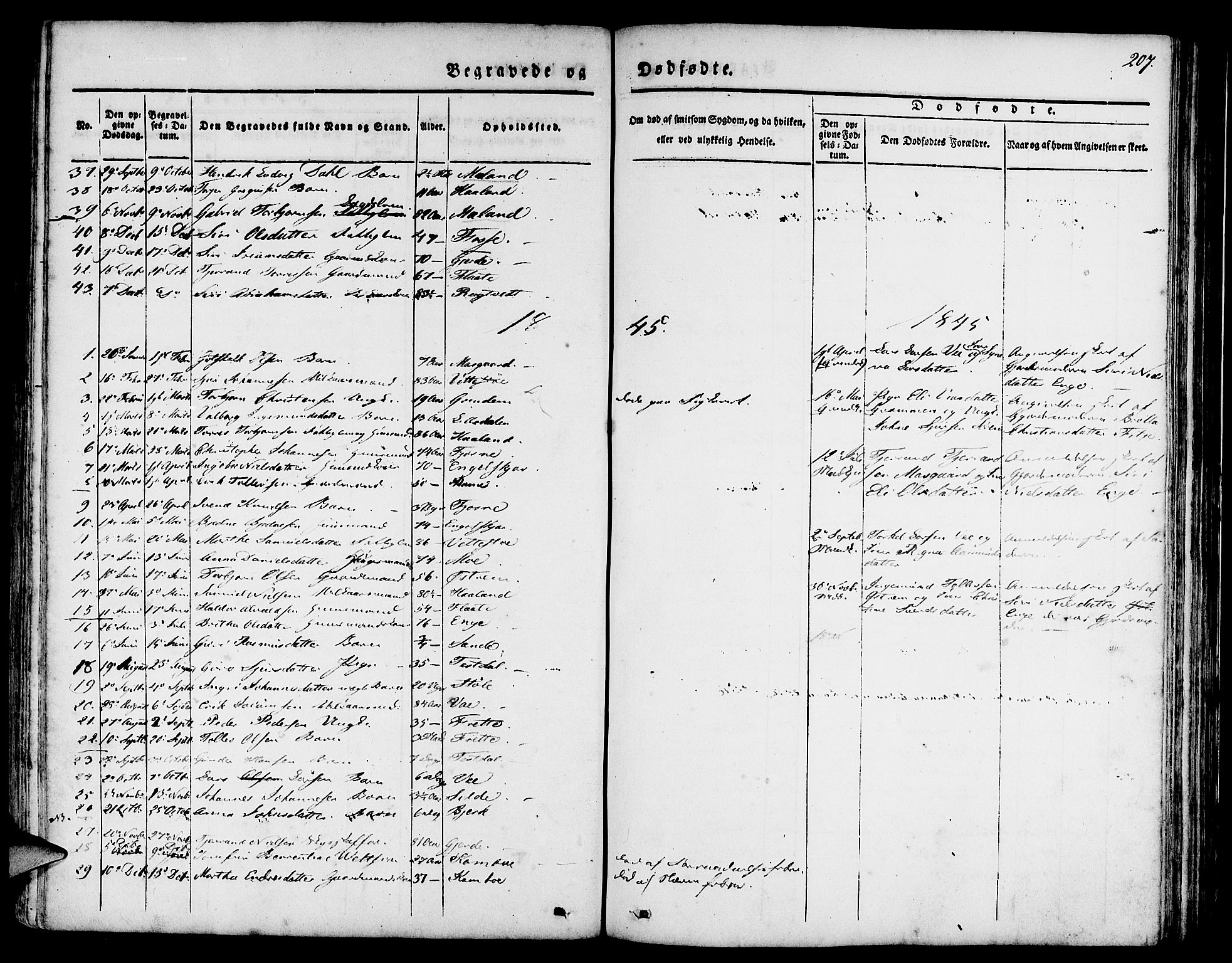 Etne sokneprestembete, SAB/A-75001/H/Haa: Parish register (official) no. A 7, 1831-1847, p. 207