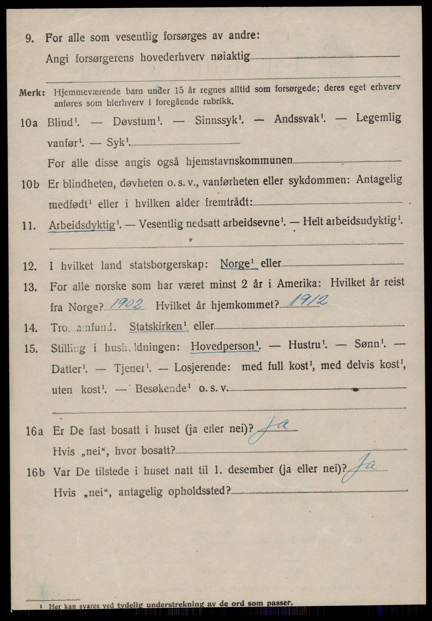 SAT, 1920 census for Vestnes, 1920, p. 3398