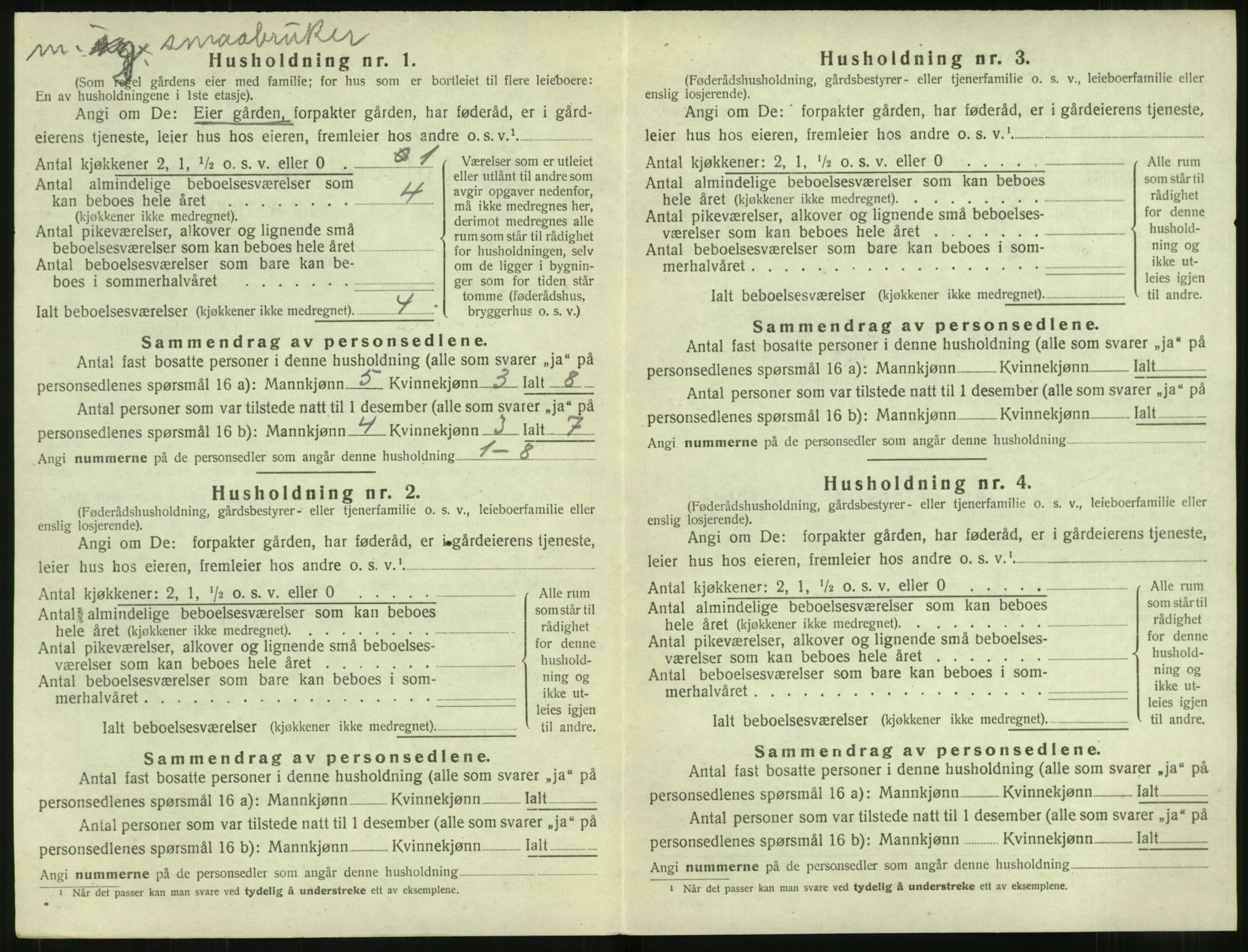 SAT, 1920 census for Stordal, 1920, p. 105