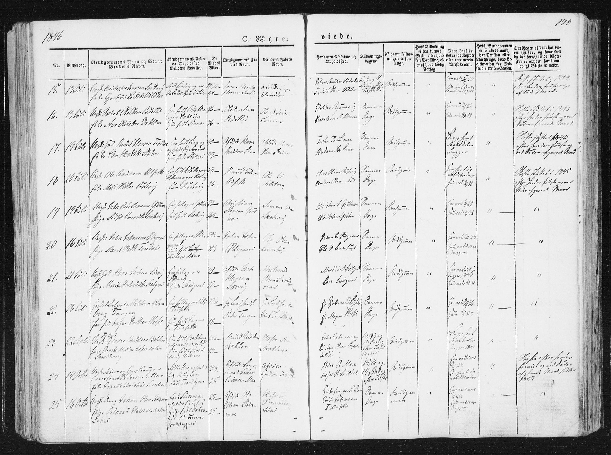 Ministerialprotokoller, klokkerbøker og fødselsregistre - Sør-Trøndelag, AV/SAT-A-1456/630/L0493: Parish register (official) no. 630A06, 1841-1851, p. 178