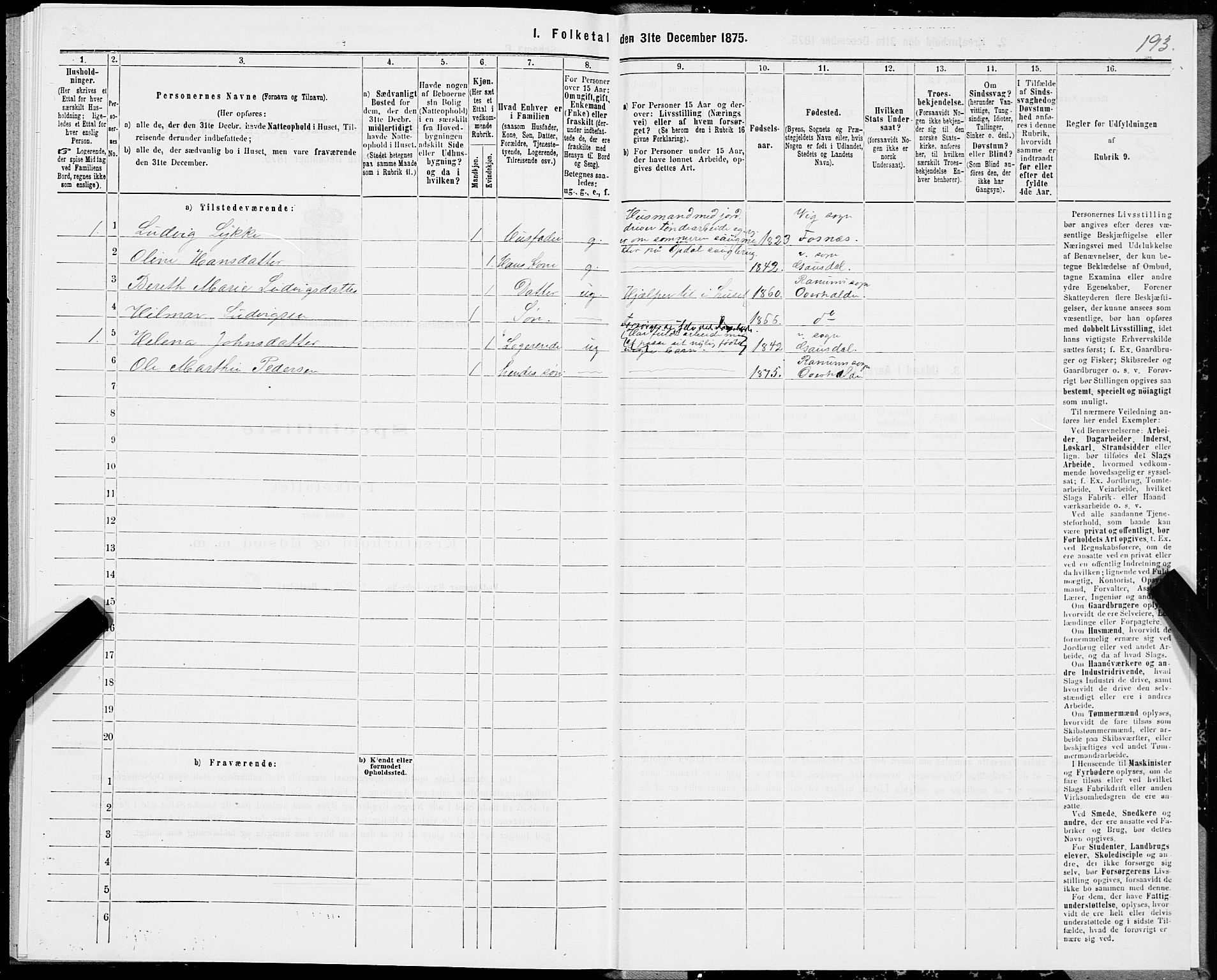 SAT, 1875 census for 1744P Overhalla, 1875, p. 2193