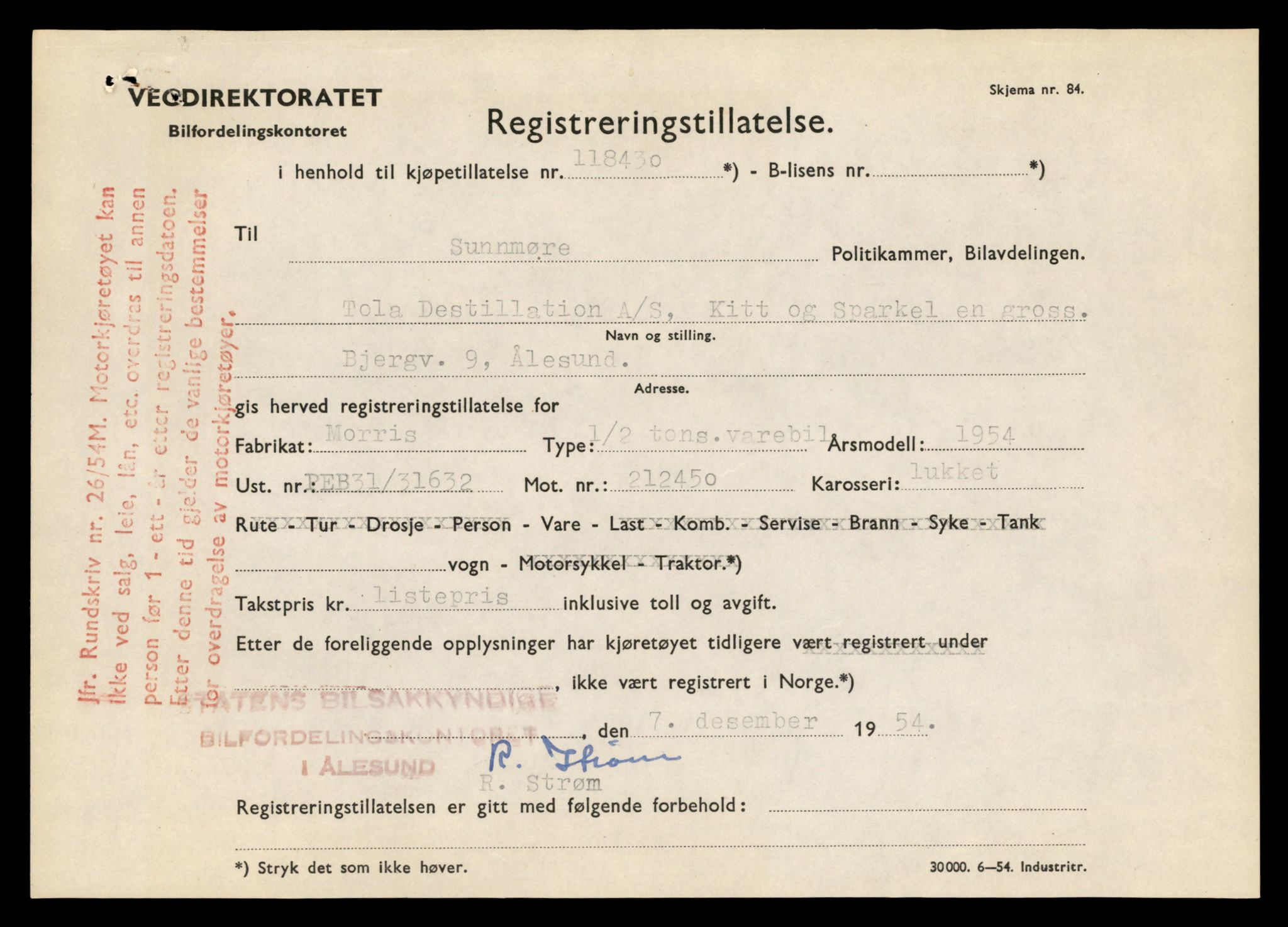Møre og Romsdal vegkontor - Ålesund trafikkstasjon, AV/SAT-A-4099/F/Fe/L0035: Registreringskort for kjøretøy T 12653 - T 12829, 1927-1998, p. 1858