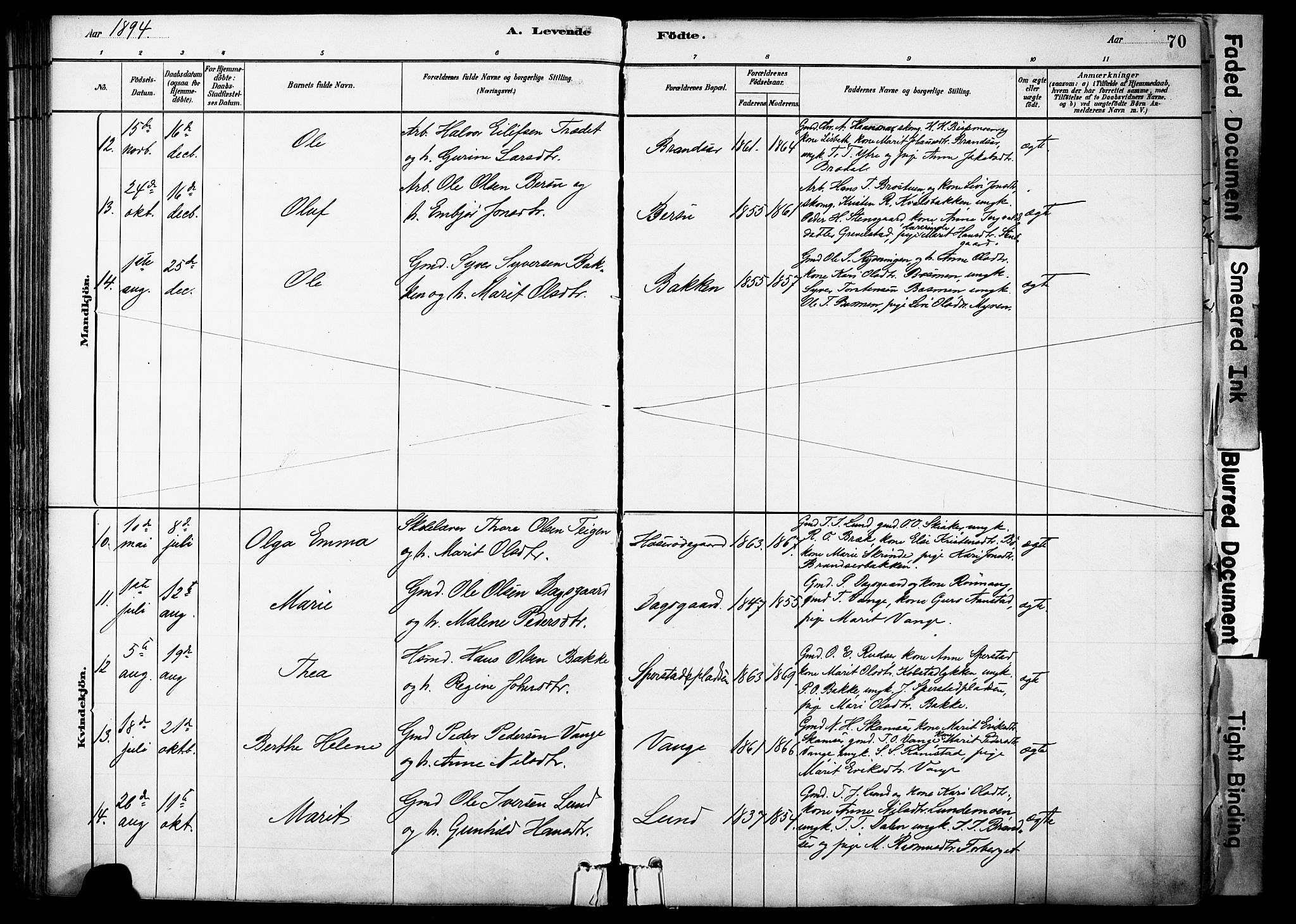 Skjåk prestekontor, SAH/PREST-072/H/Ha/Haa/L0003: Parish register (official) no. 3, 1880-1907, p. 70