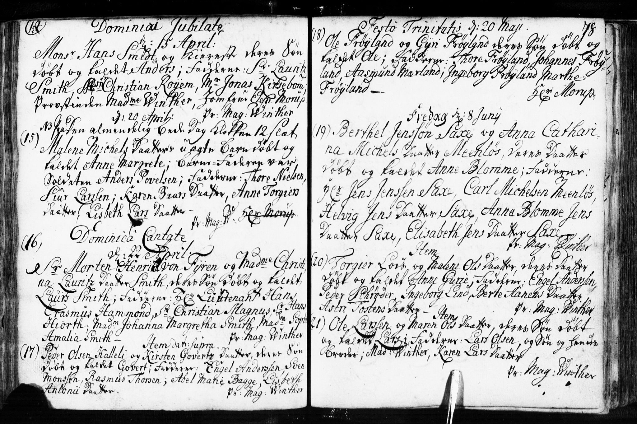 Domkirken sokneprestkontor, AV/SAST-A-101812/001/30/30BB/L0003: Parish register (copy) no. B 3, 1733-1751, p. 78