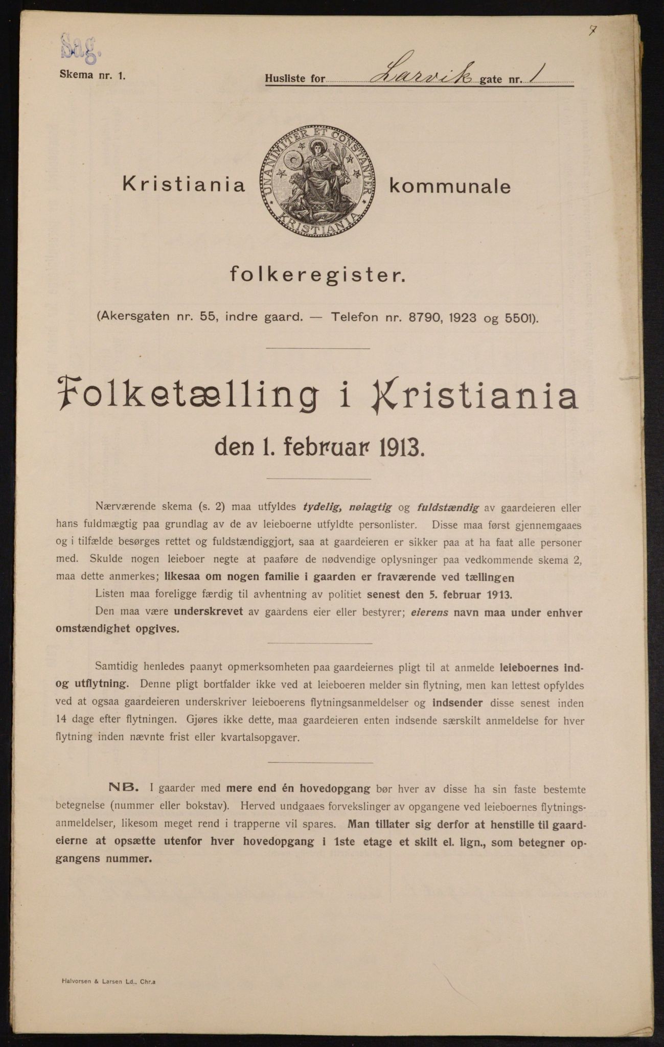 OBA, Municipal Census 1913 for Kristiania, 1913, p. 56838