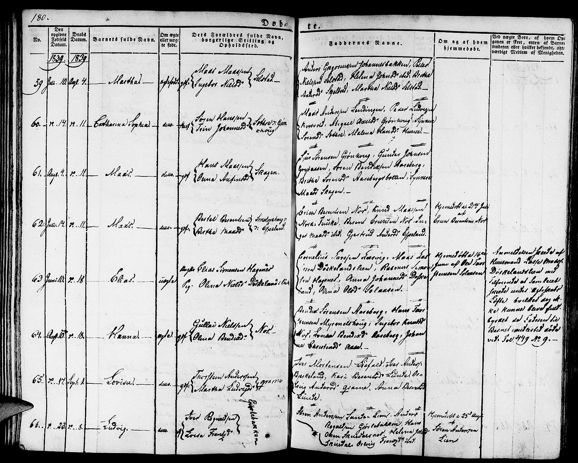 Gaular sokneprestembete, AV/SAB-A-80001/H/Haa: Parish register (official) no. A 3, 1821-1840, p. 180