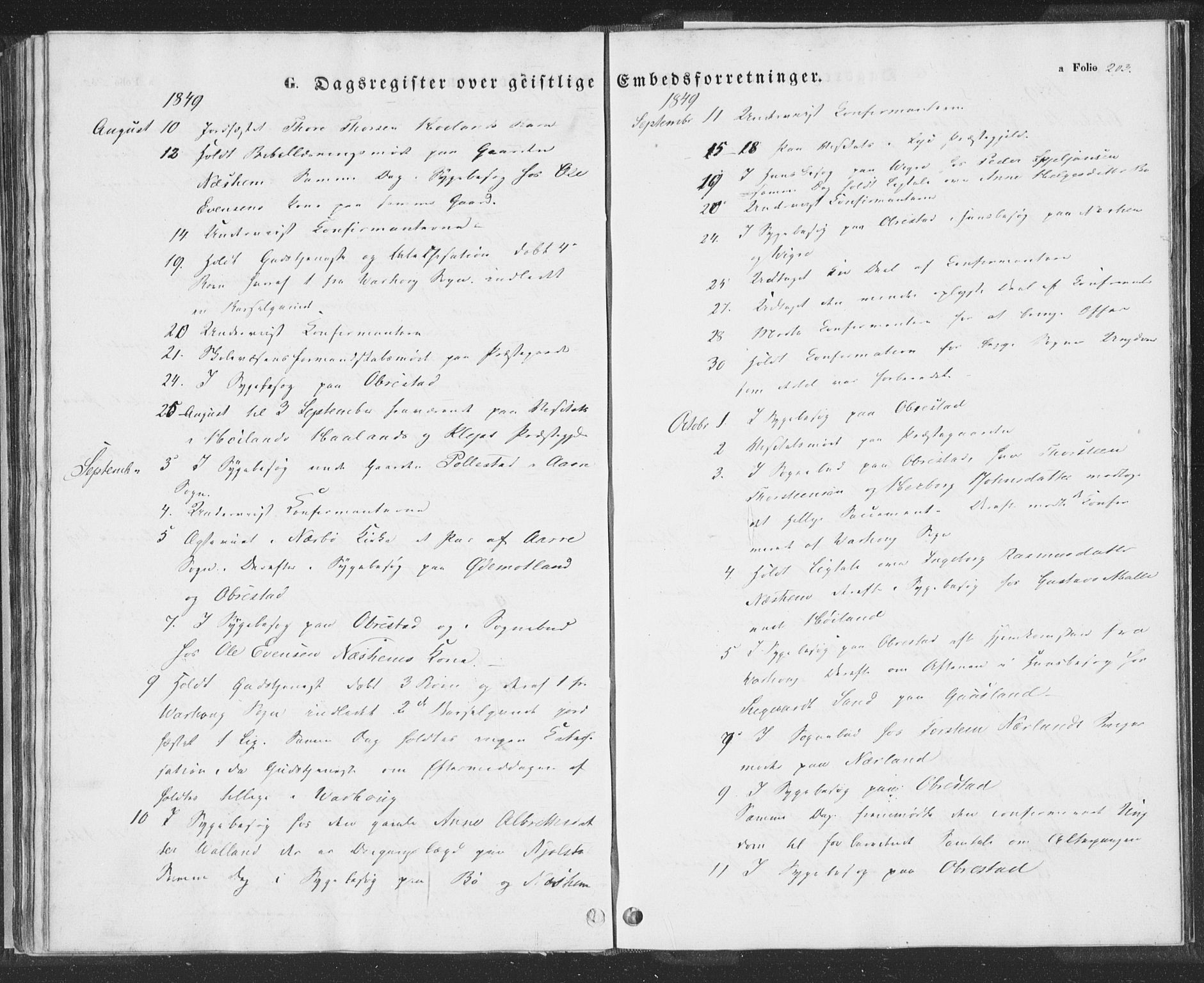Hå sokneprestkontor, SAST/A-101801/001/30BA/L0006: Parish register (official) no. A 5, 1842-1853, p. 203