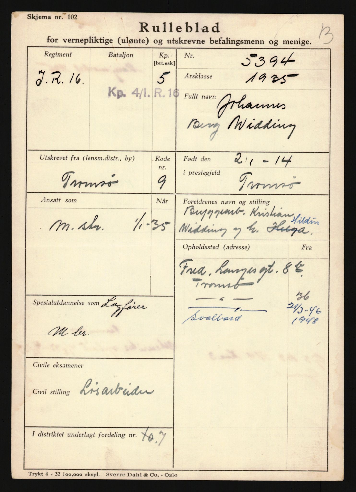 Forsvaret, Troms infanteriregiment nr. 16, AV/RA-RAFA-3146/P/Pa/L0019: Rulleblad for regimentets menige mannskaper, årsklasse 1935, 1935, p. 1259