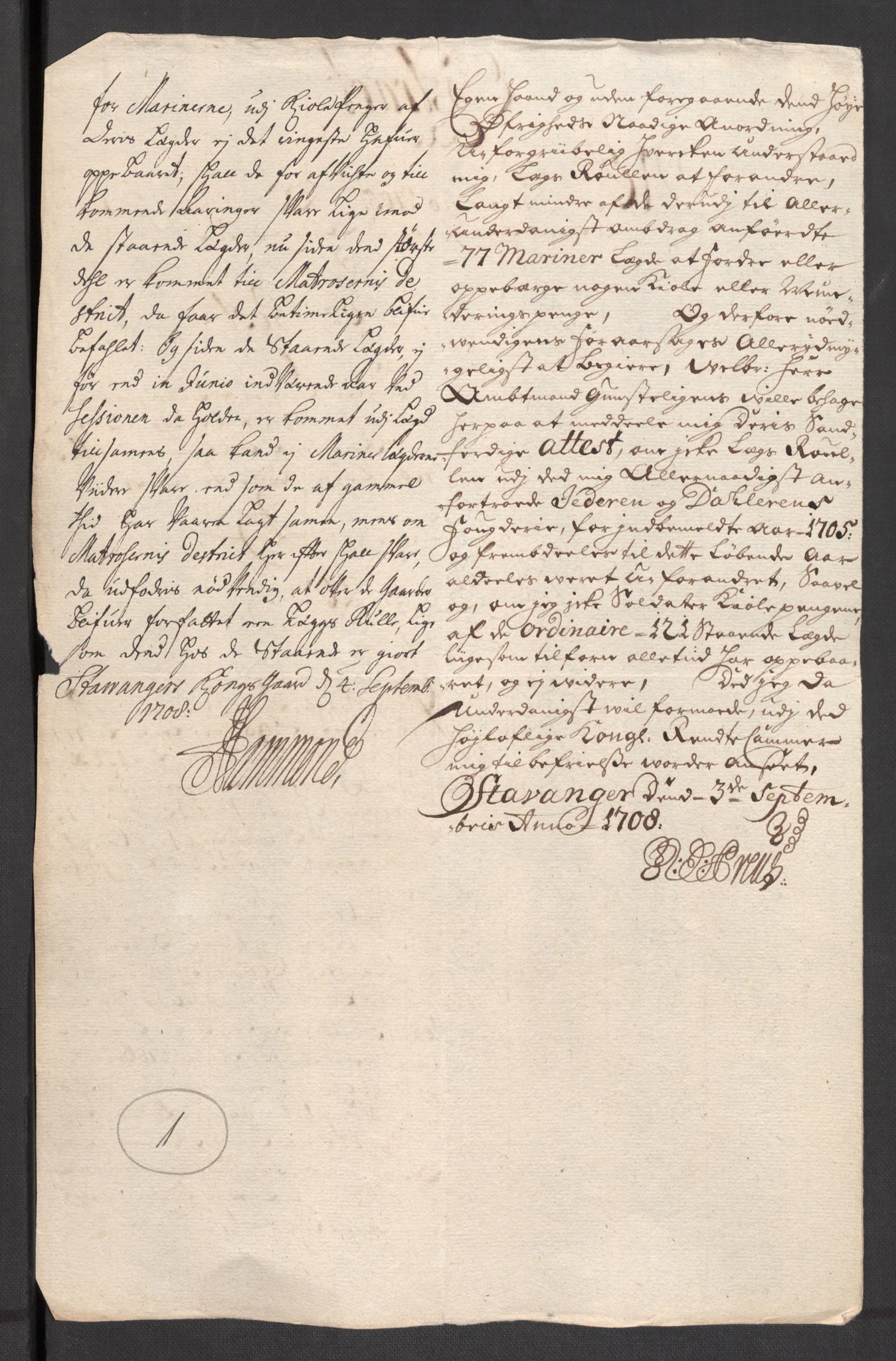 Rentekammeret inntil 1814, Reviderte regnskaper, Fogderegnskap, AV/RA-EA-4092/R46/L2733: Fogderegnskap Jæren og Dalane, 1705-1708, p. 80