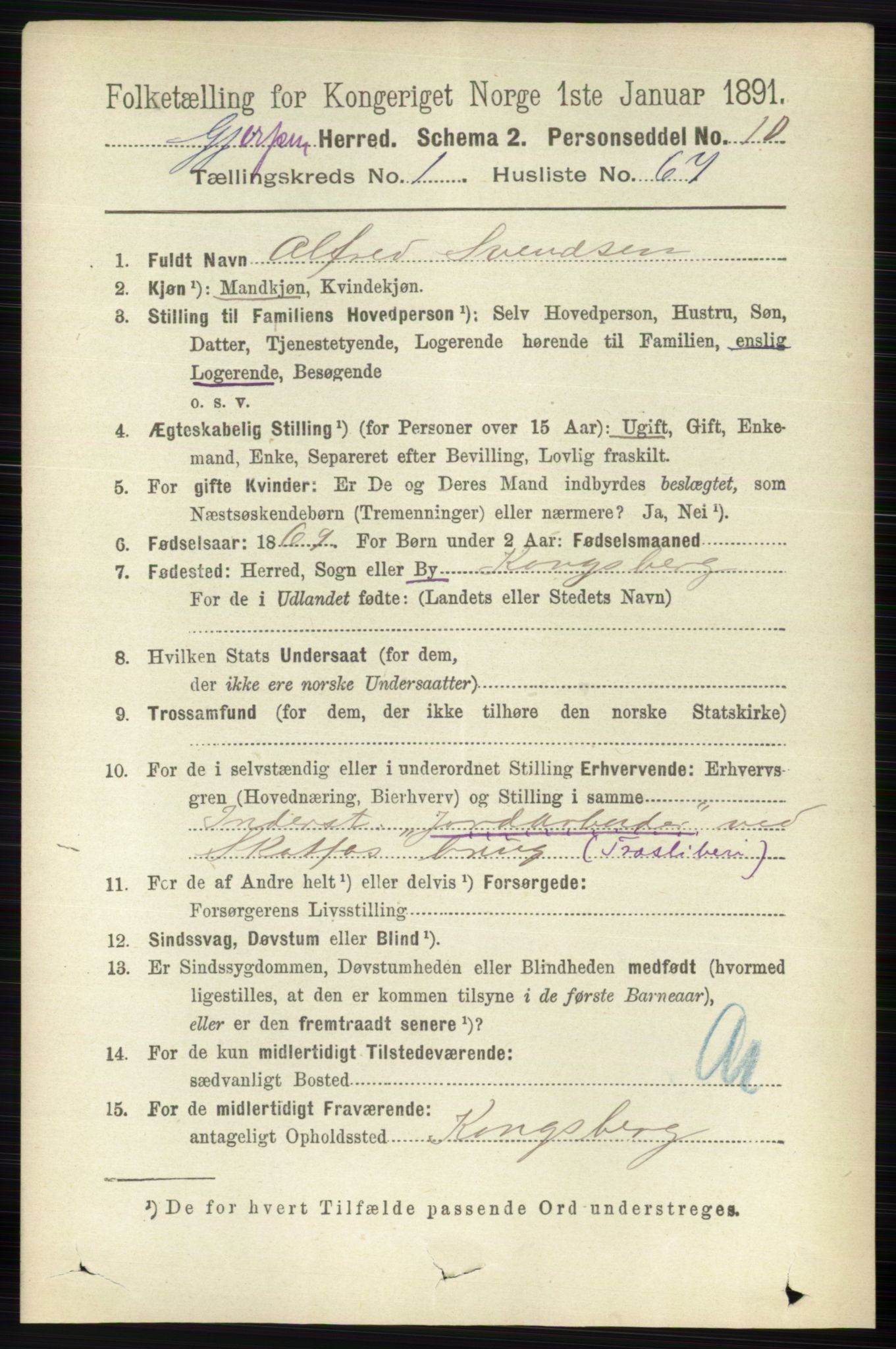 RA, 1891 census for 0812 Gjerpen, 1891, p. 638