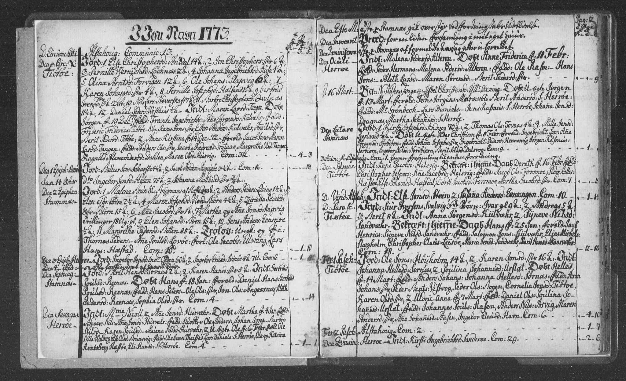 Ministerialprotokoller, klokkerbøker og fødselsregistre - Nordland, SAT/A-1459/830/L0438: Parish register (official) no. 830A06, 1773-1787, p. 1-2