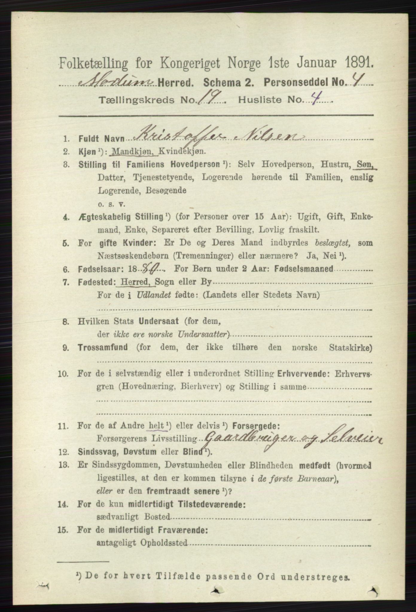 RA, 1891 census for 0623 Modum, 1891, p. 7627