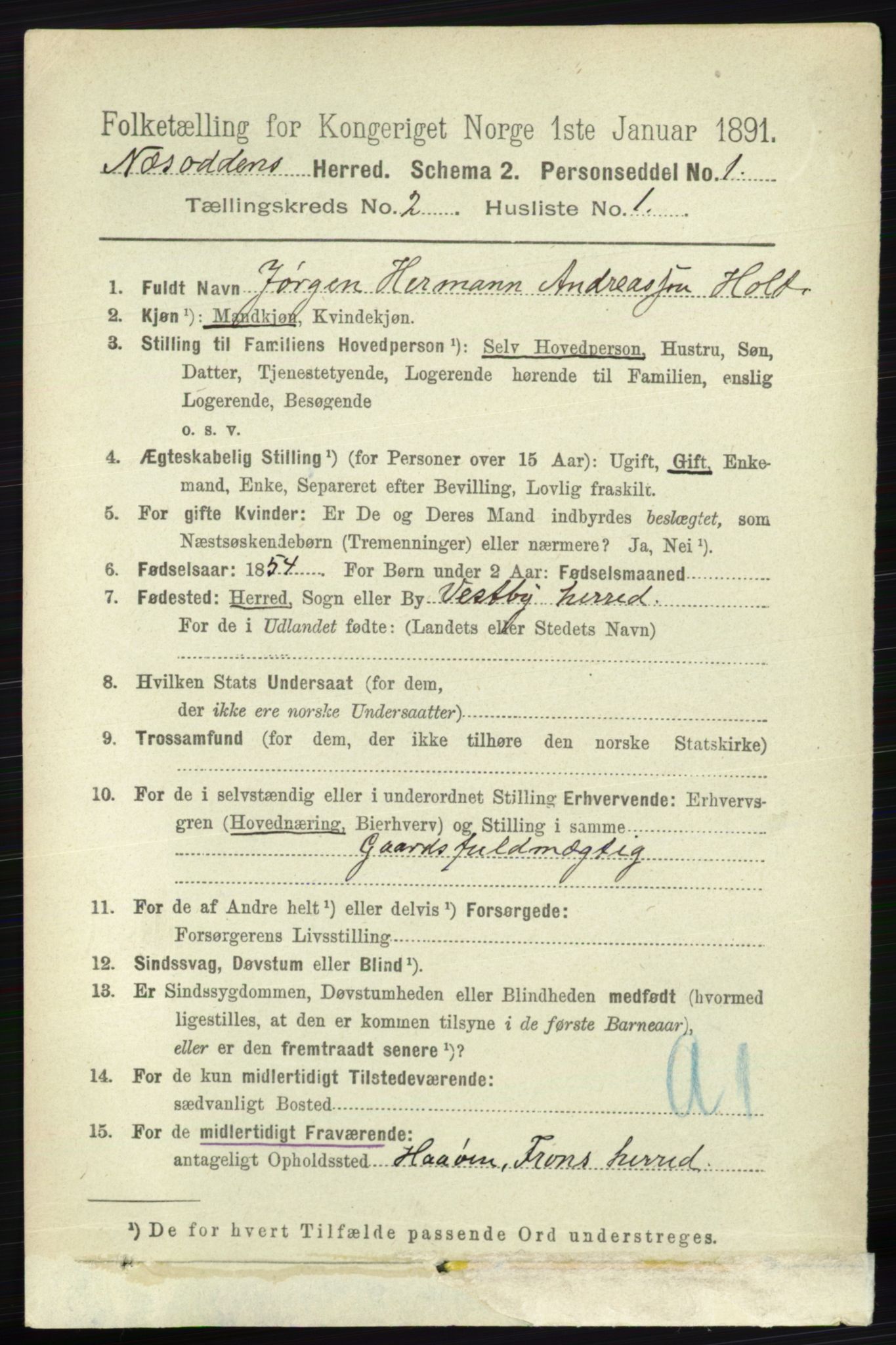 RA, 1891 census for 0216 Nesodden, 1891, p. 482