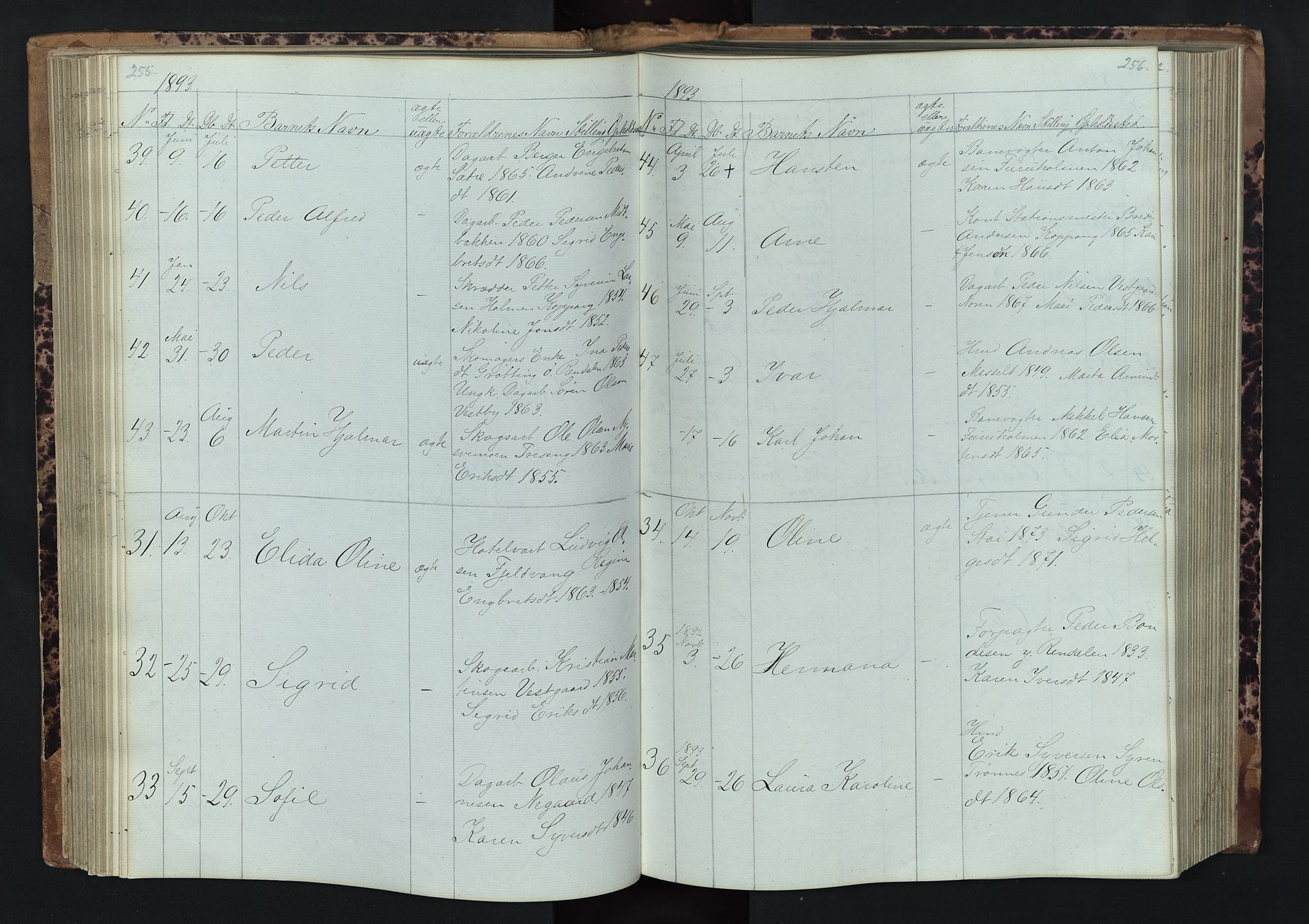 Stor-Elvdal prestekontor, AV/SAH-PREST-052/H/Ha/Hab/L0001: Parish register (copy) no. 1 /1, 1860-1894, p. 255-256