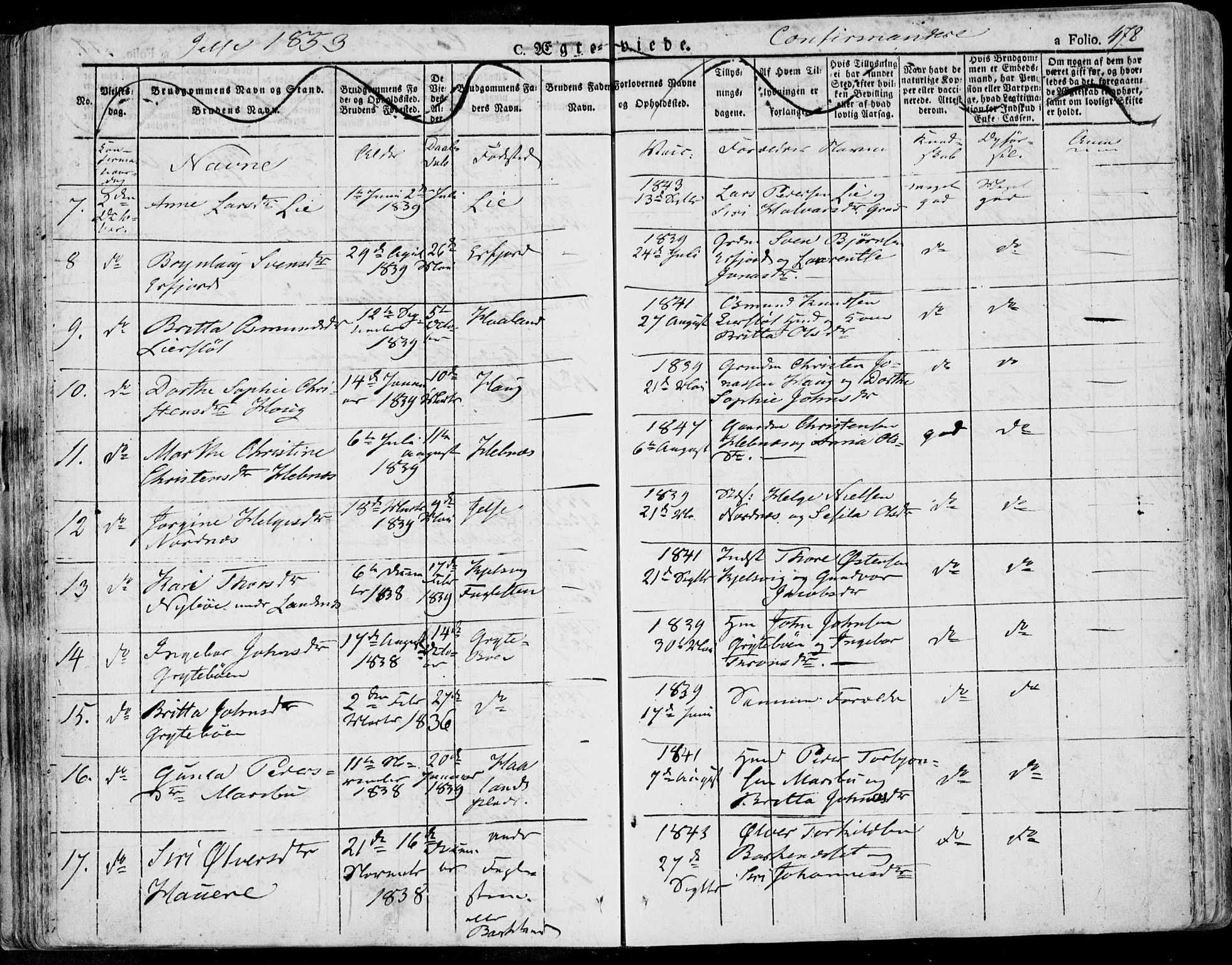 Jelsa sokneprestkontor, AV/SAST-A-101842/01/IV: Parish register (official) no. A 6.2, 1828-1853, p. 478