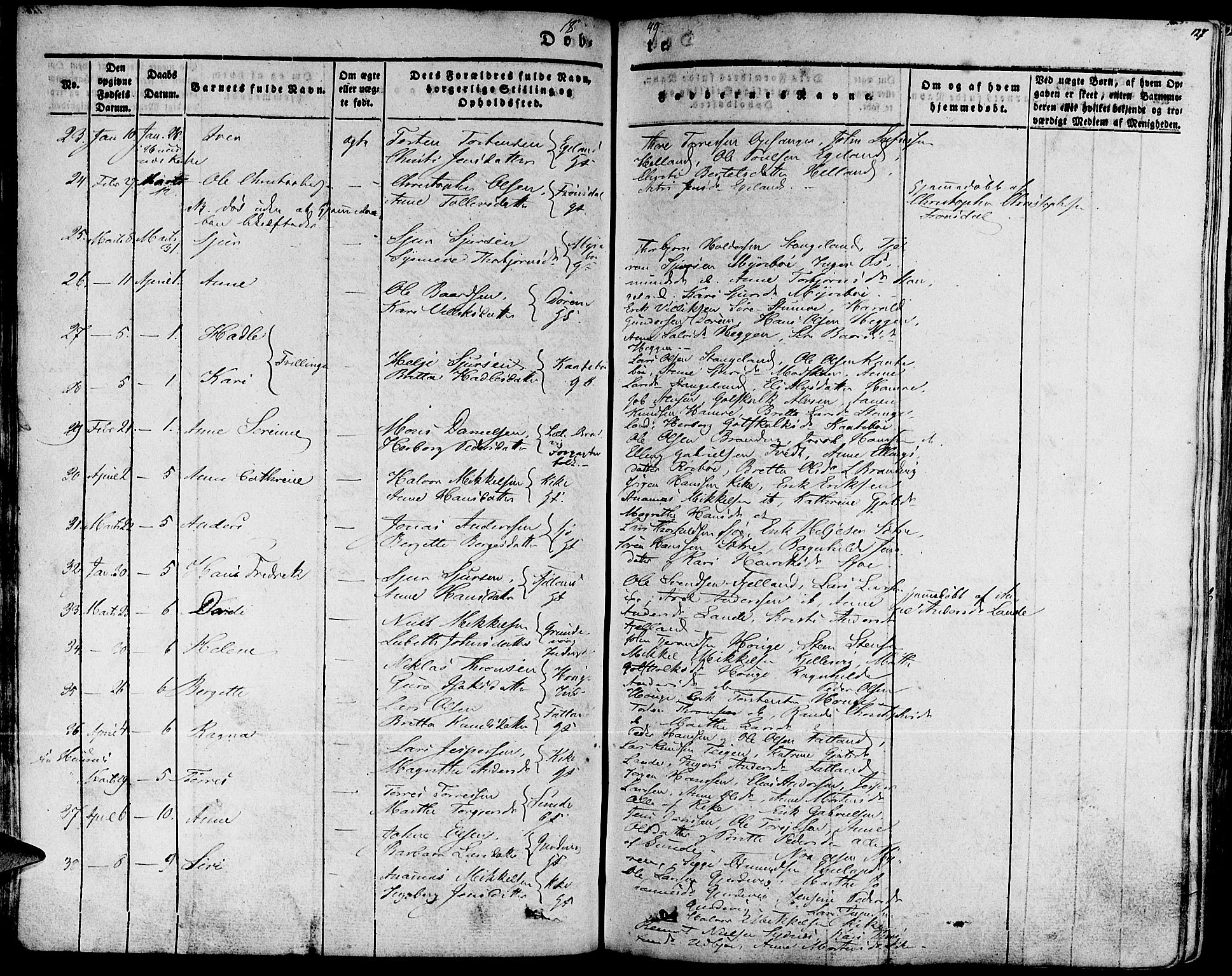 Fjelberg sokneprestembete, AV/SAB-A-75201/H/Haa: Parish register (official) no. A 6, 1835-1851, p. 127