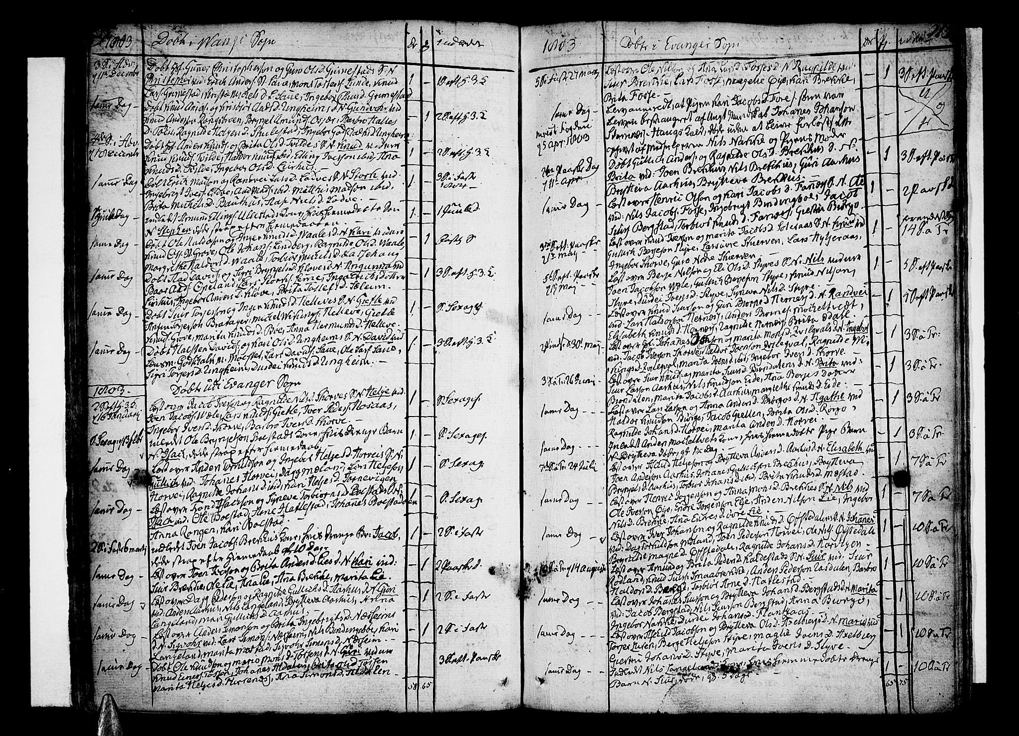 Voss sokneprestembete, SAB/A-79001/H/Haa: Parish register (official) no. A 9, 1780-1810, p. 215