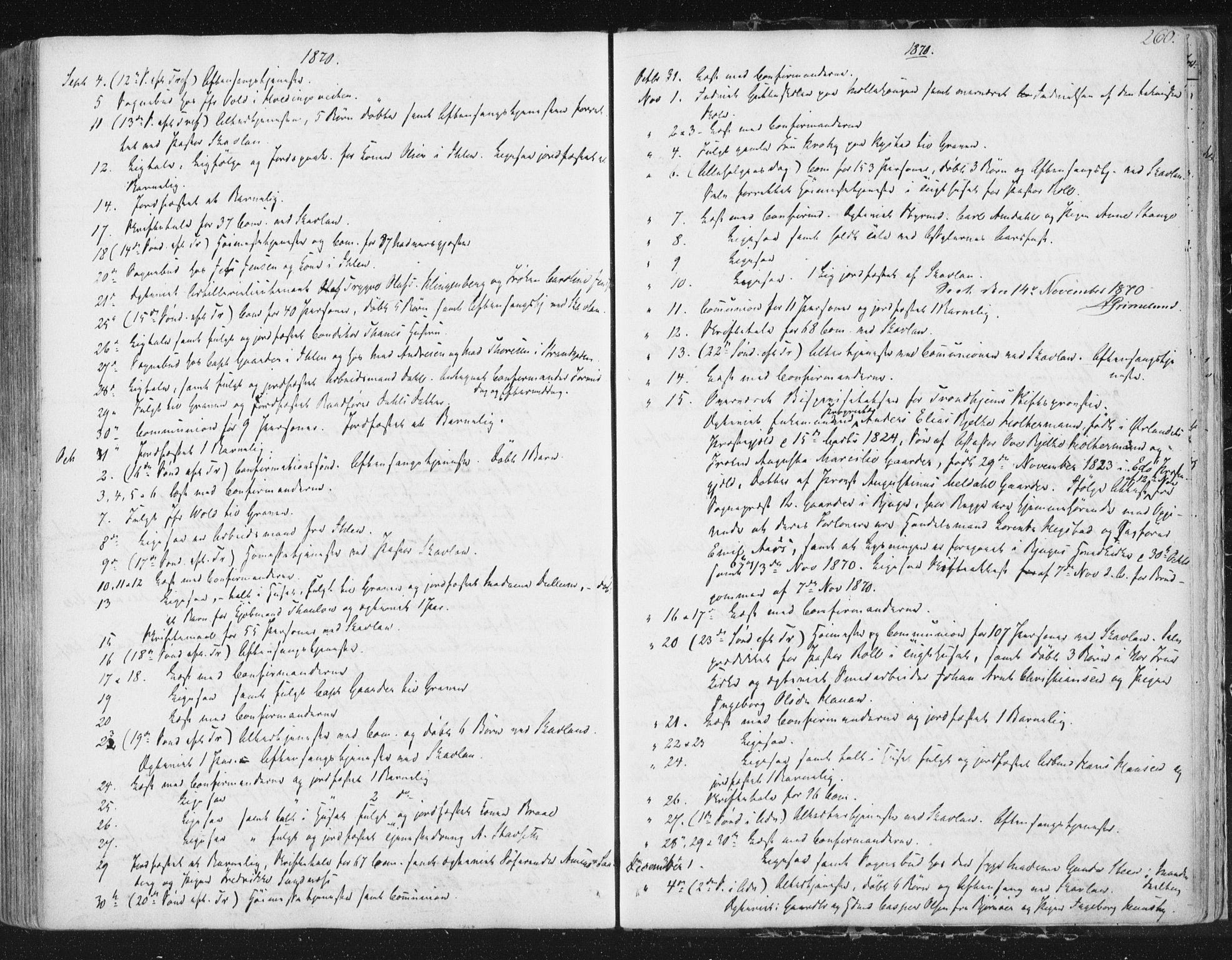 Ministerialprotokoller, klokkerbøker og fødselsregistre - Sør-Trøndelag, SAT/A-1456/602/L0127: Curate's parish register no. 602B01, 1821-1875, p. 260