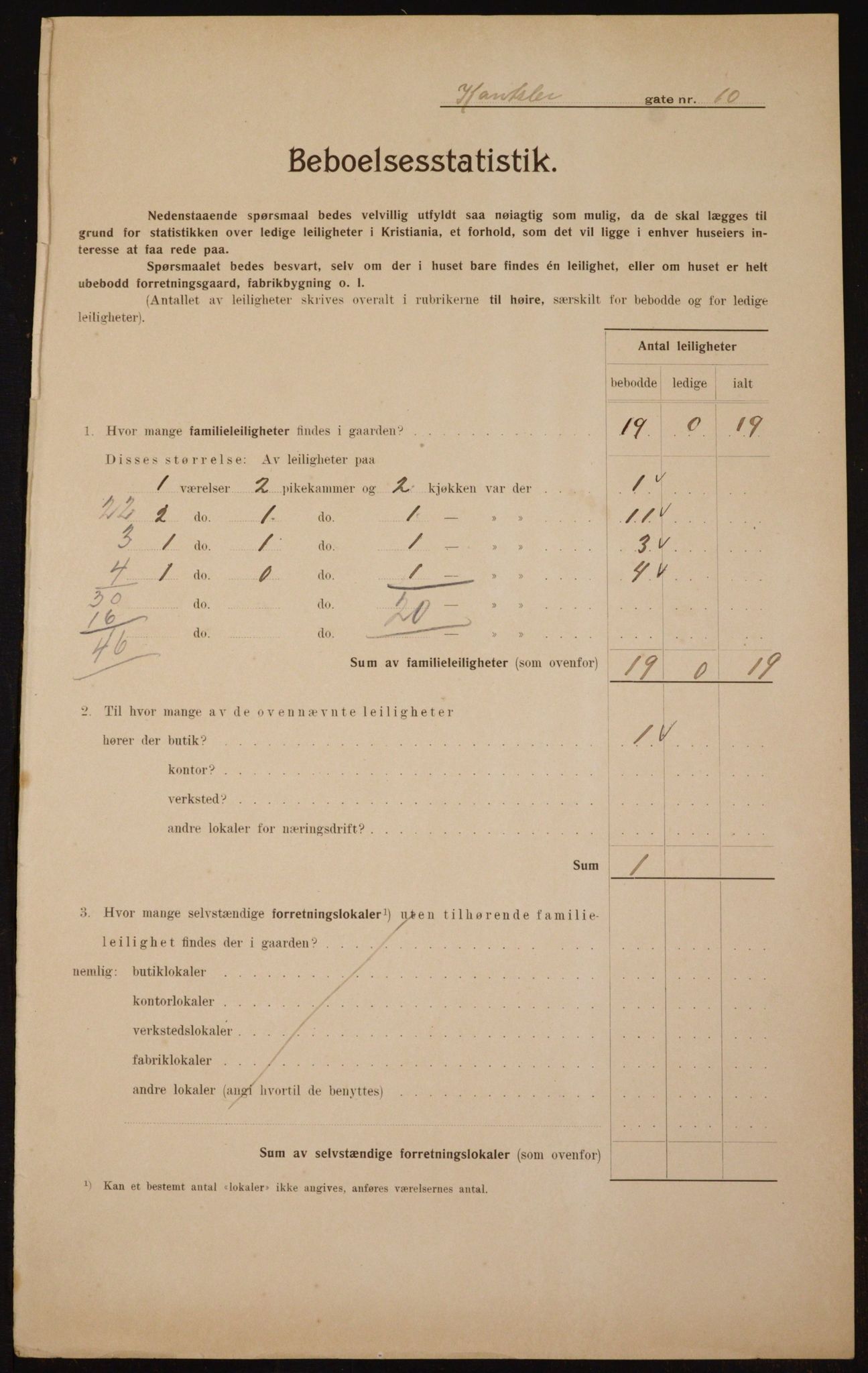 OBA, Municipal Census 1910 for Kristiania, 1910, p. 46730