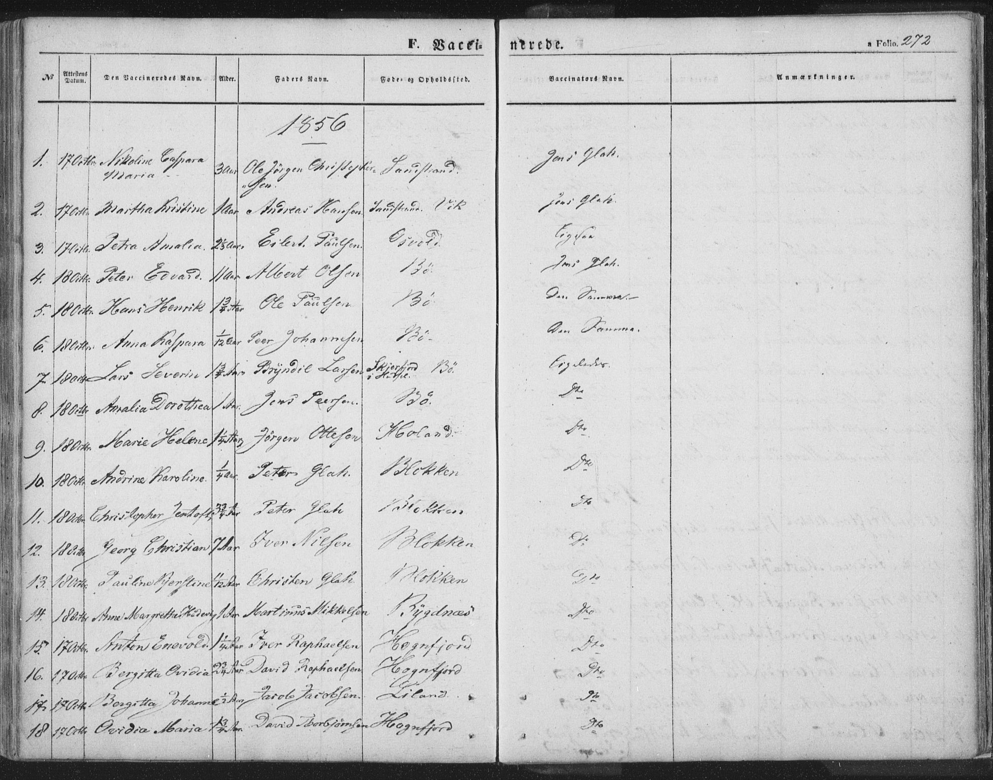 Ministerialprotokoller, klokkerbøker og fødselsregistre - Nordland, AV/SAT-A-1459/895/L1369: Parish register (official) no. 895A04, 1852-1872, p. 272