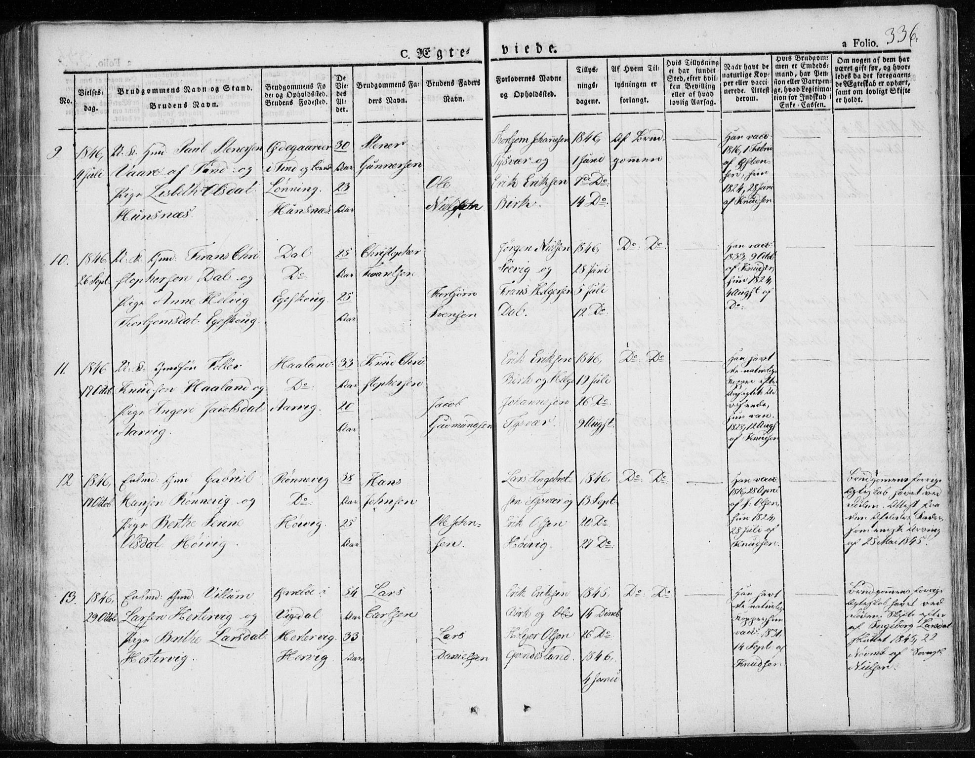 Tysvær sokneprestkontor, AV/SAST-A -101864/H/Ha/Haa/L0001: Parish register (official) no. A 1.1, 1831-1856, p. 336