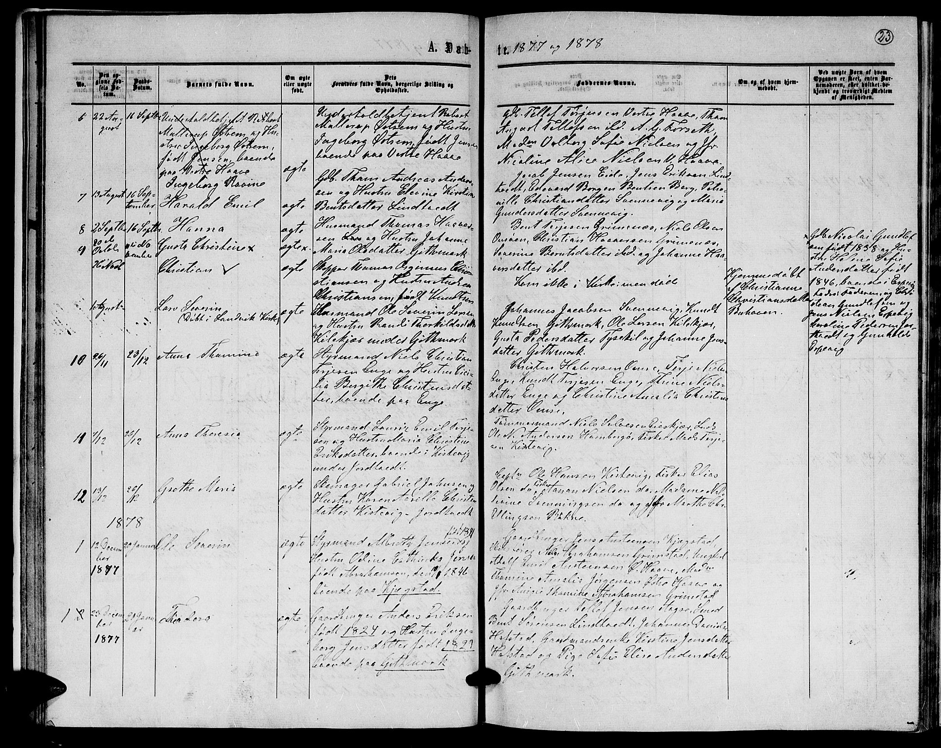 Hommedal sokneprestkontor, AV/SAK-1111-0023/F/Fb/Fba/L0003: Parish register (copy) no. B 3, 1863-1884, p. 23