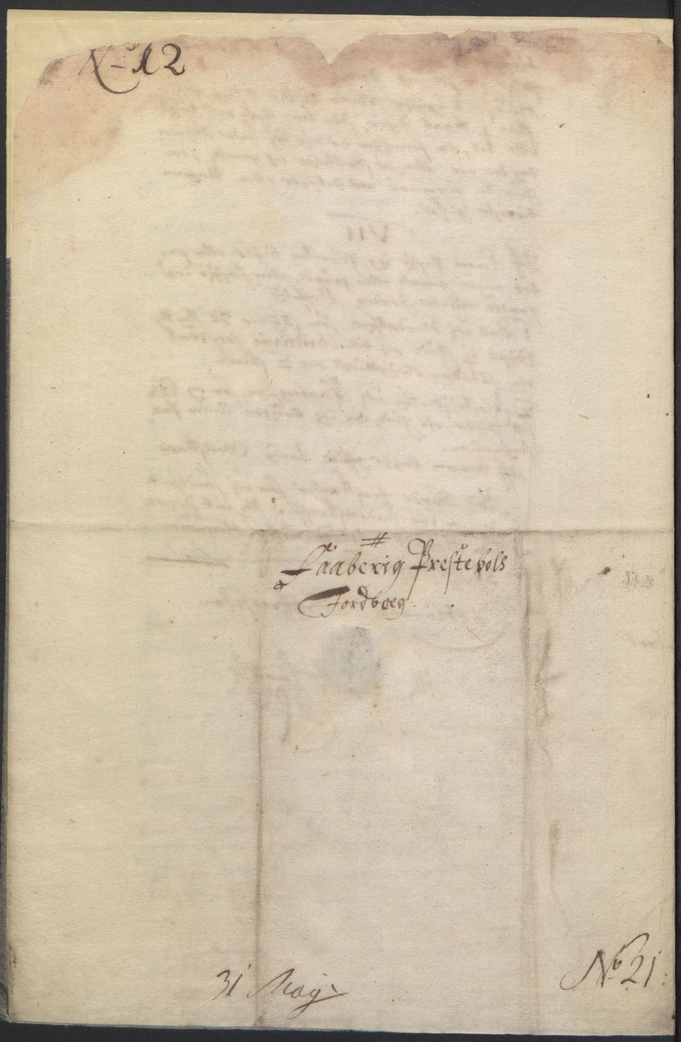 Rentekammeret inntil 1814, Realistisk ordnet avdeling, RA/EA-4070/L/L0010/0005: Oppland lagdømme: / Jordebøker for prestebolene, 1661