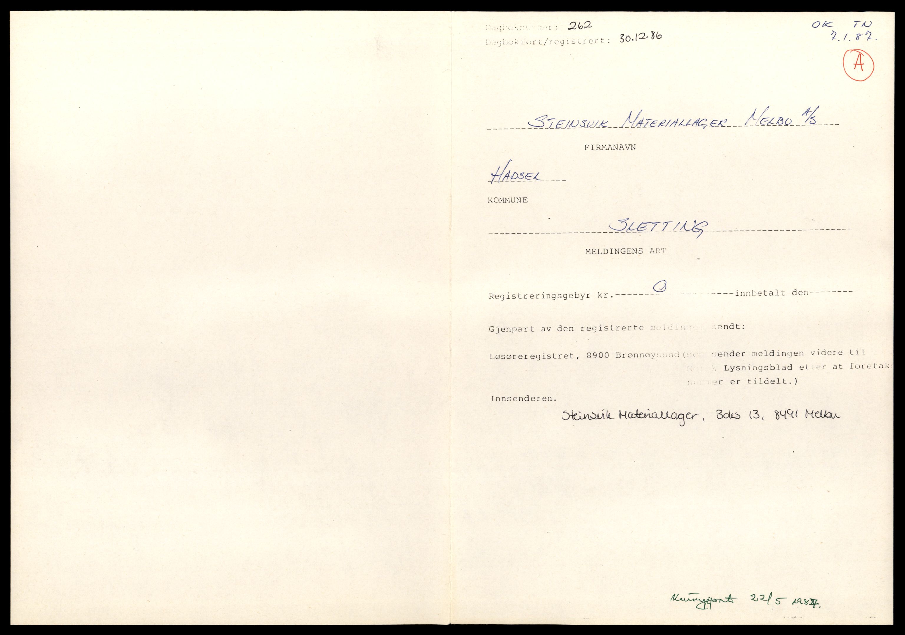 Vesterålen sorenskriveri, SAT/A-4180/4/J/Jd/Jdb/L0011: Bilag. Aksjeselskap, S-V, 1944-1990, p. 1