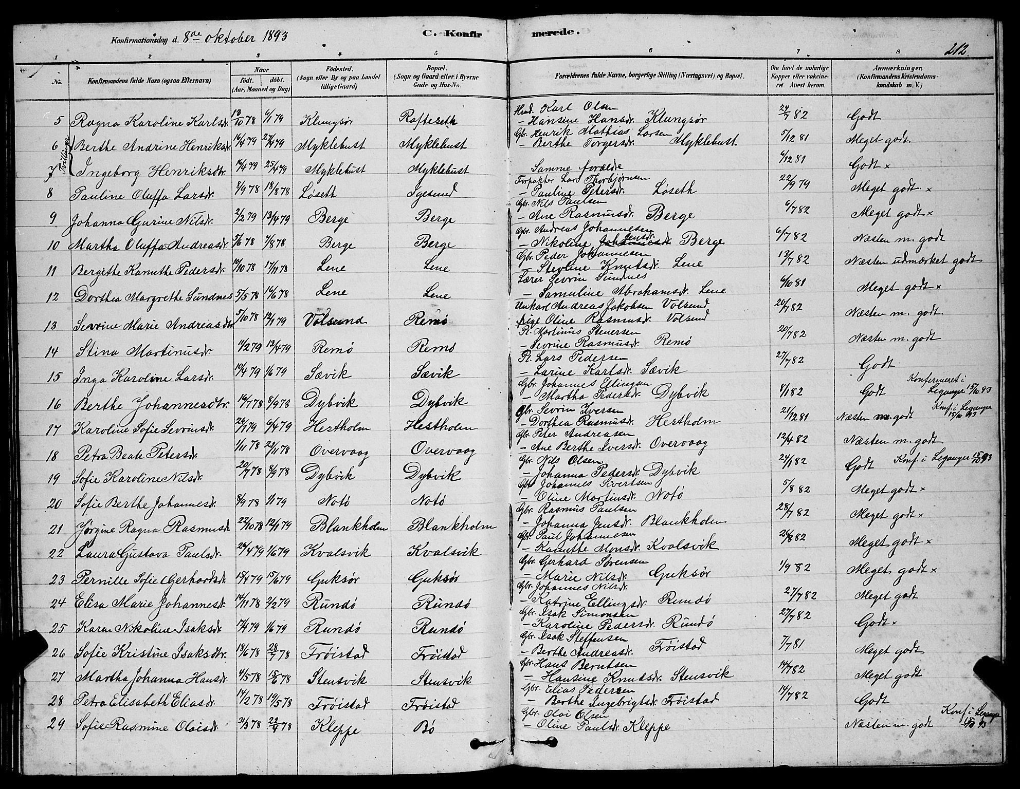 Ministerialprotokoller, klokkerbøker og fødselsregistre - Møre og Romsdal, AV/SAT-A-1454/507/L0081: Parish register (copy) no. 507C04, 1878-1898, p. 212