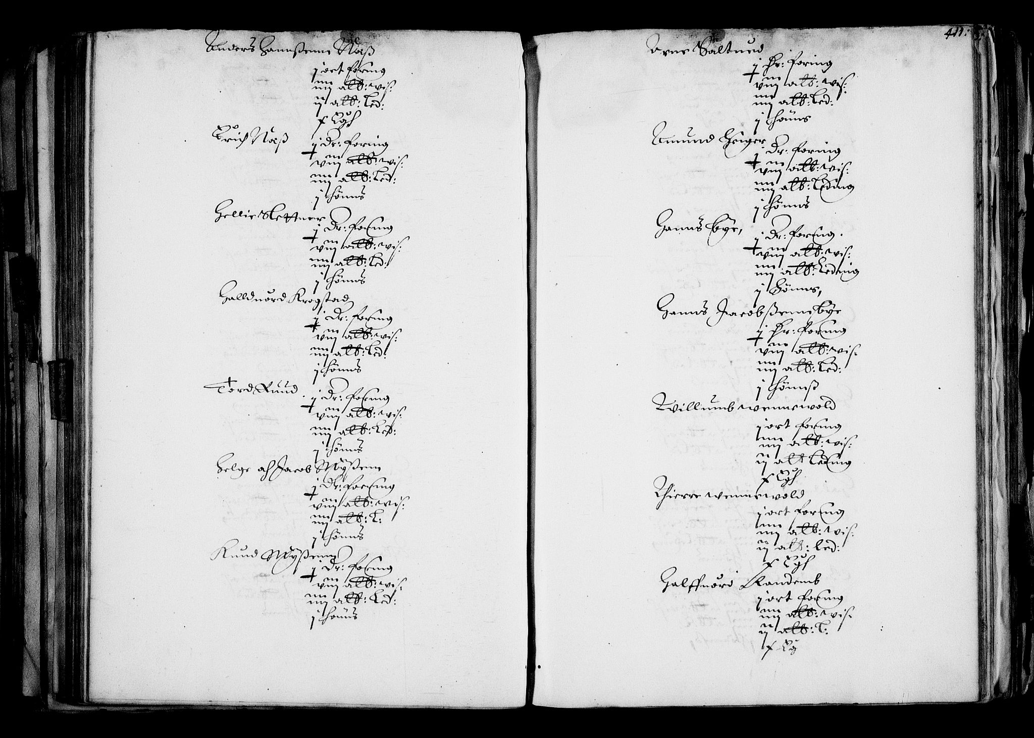 Rentekammeret inntil 1814, Realistisk ordnet avdeling, AV/RA-EA-4070/N/Na/L0001: [XI f]: Akershus stifts jordebok, 1652, p. 410b-411a