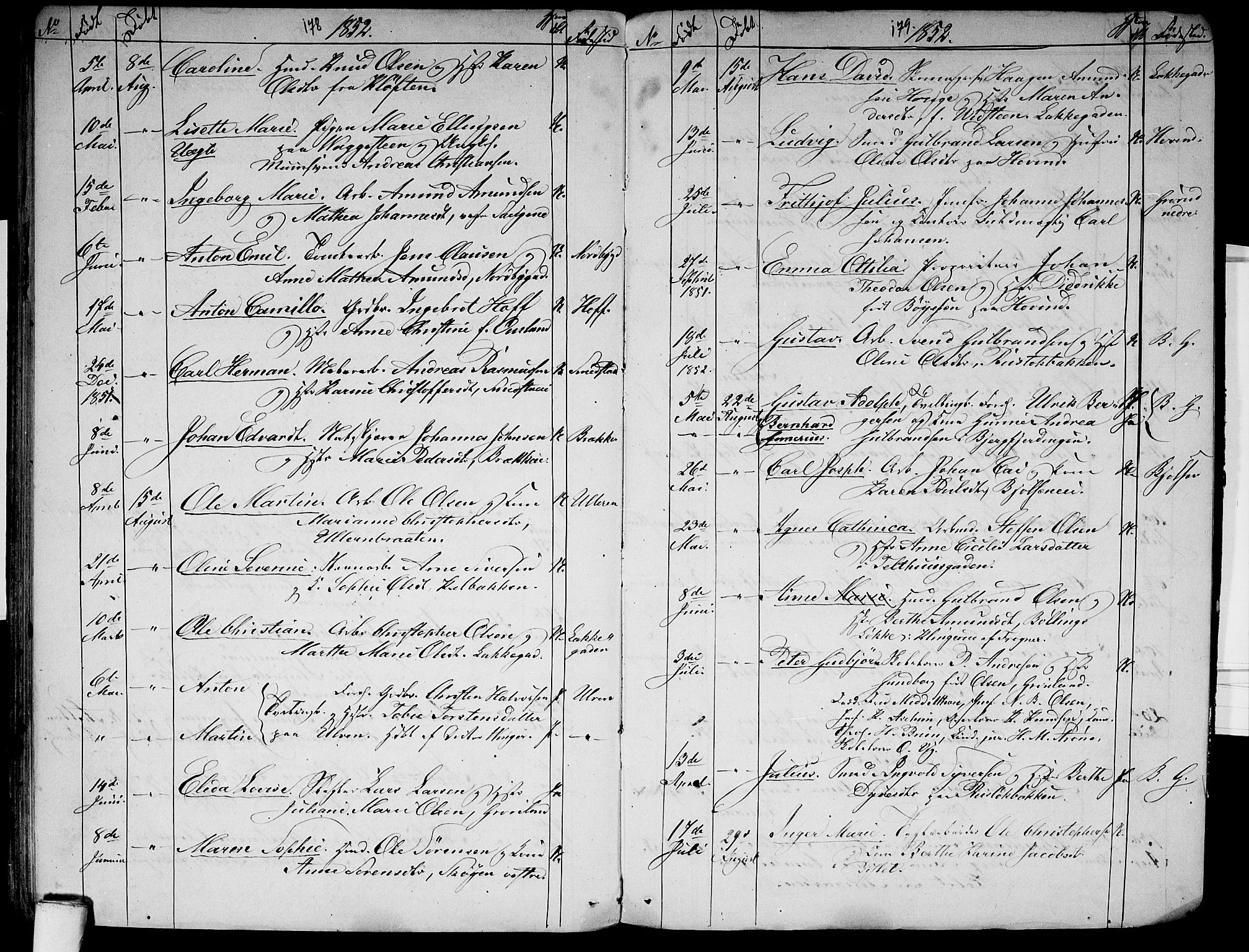 Aker prestekontor kirkebøker, AV/SAO-A-10861/G/L0009: Parish register (copy) no. 9, 1848-1852, p. 178-179