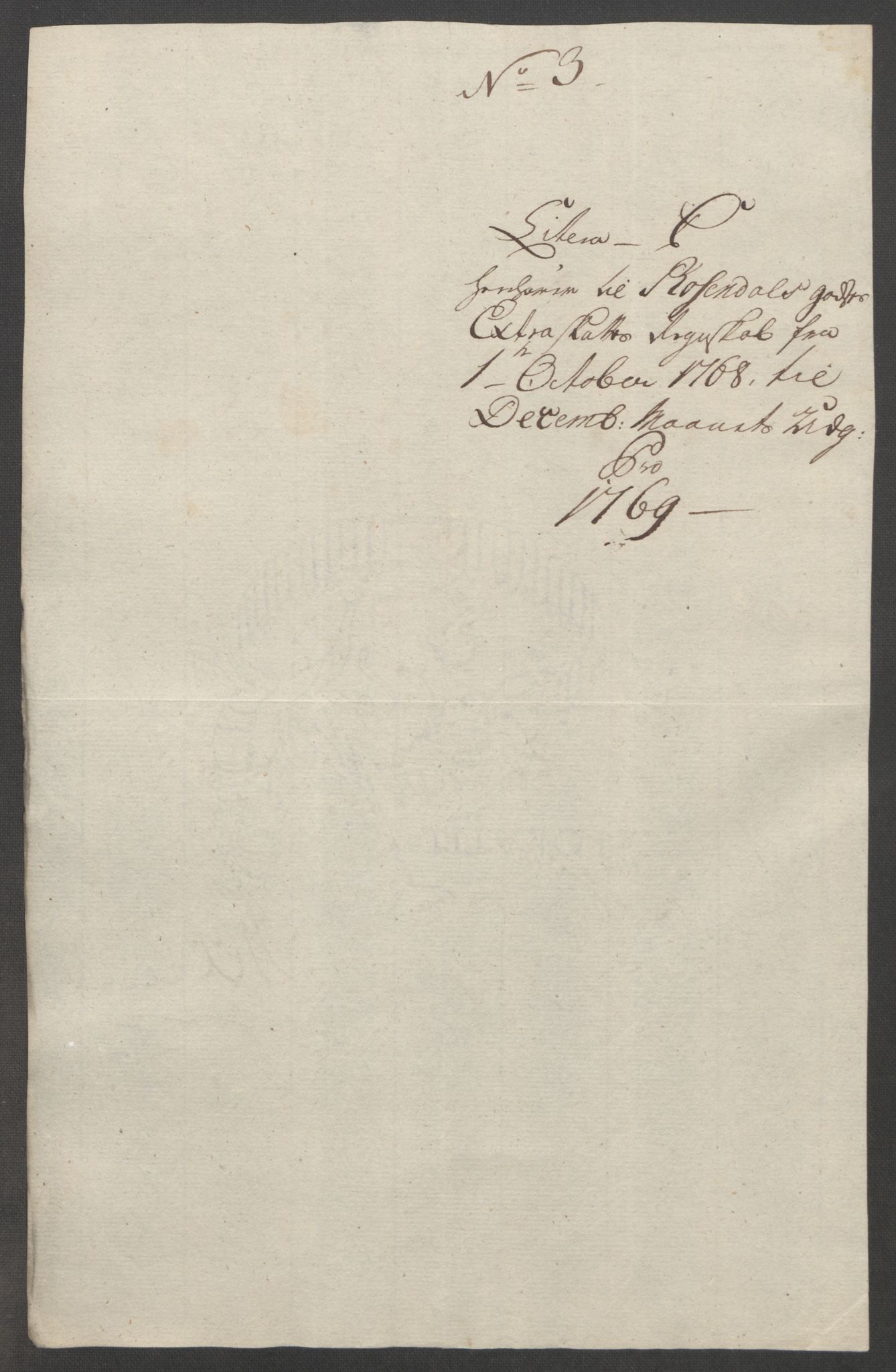 Rentekammeret inntil 1814, Reviderte regnskaper, Fogderegnskap, AV/RA-EA-4092/R49/L3157: Ekstraskatten Rosendal Baroni, 1762-1772, p. 261