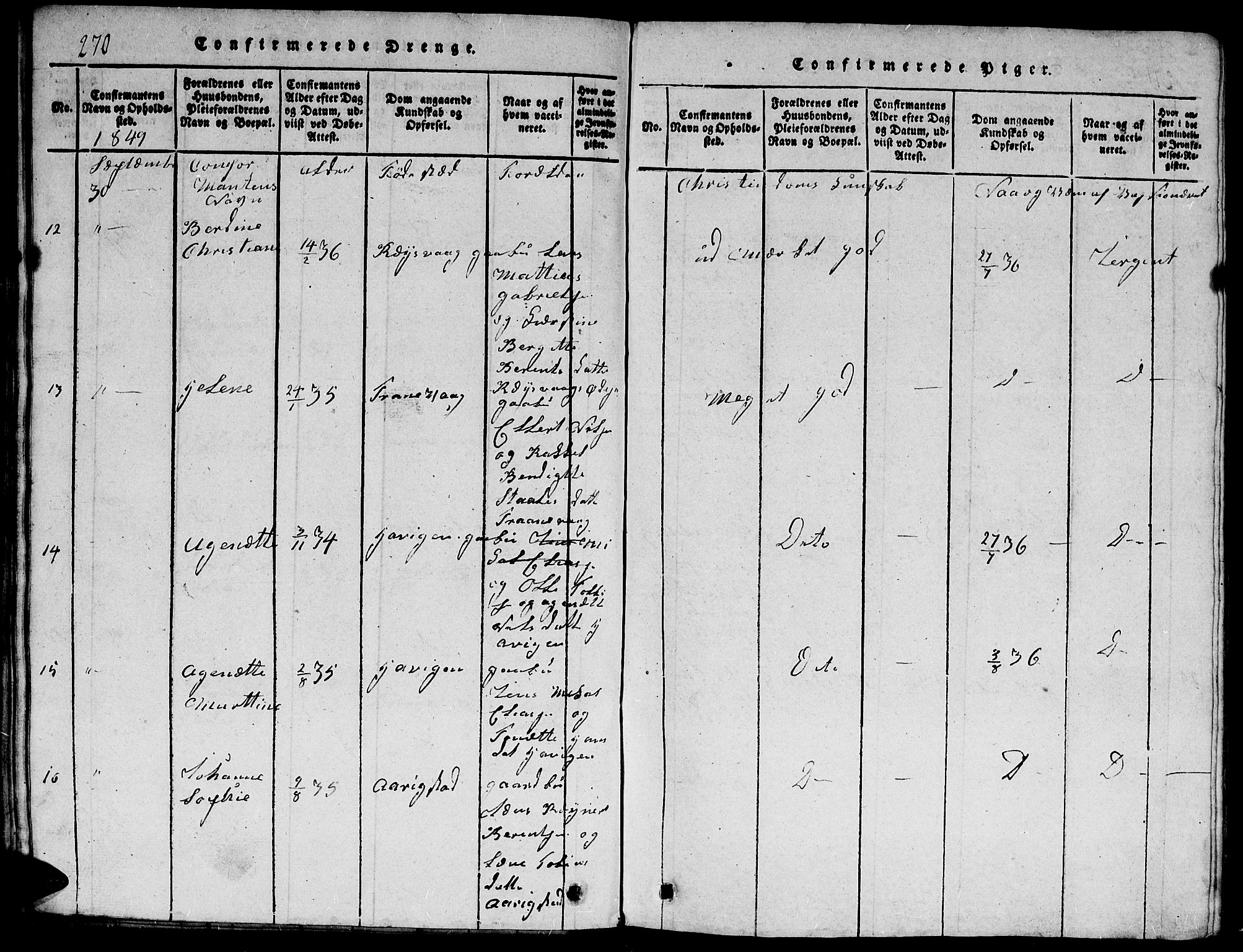 Herad sokneprestkontor, AV/SAK-1111-0018/F/Fb/Fbb/L0001: Parish register (copy) no. B 1, 1815-1852, p. 270