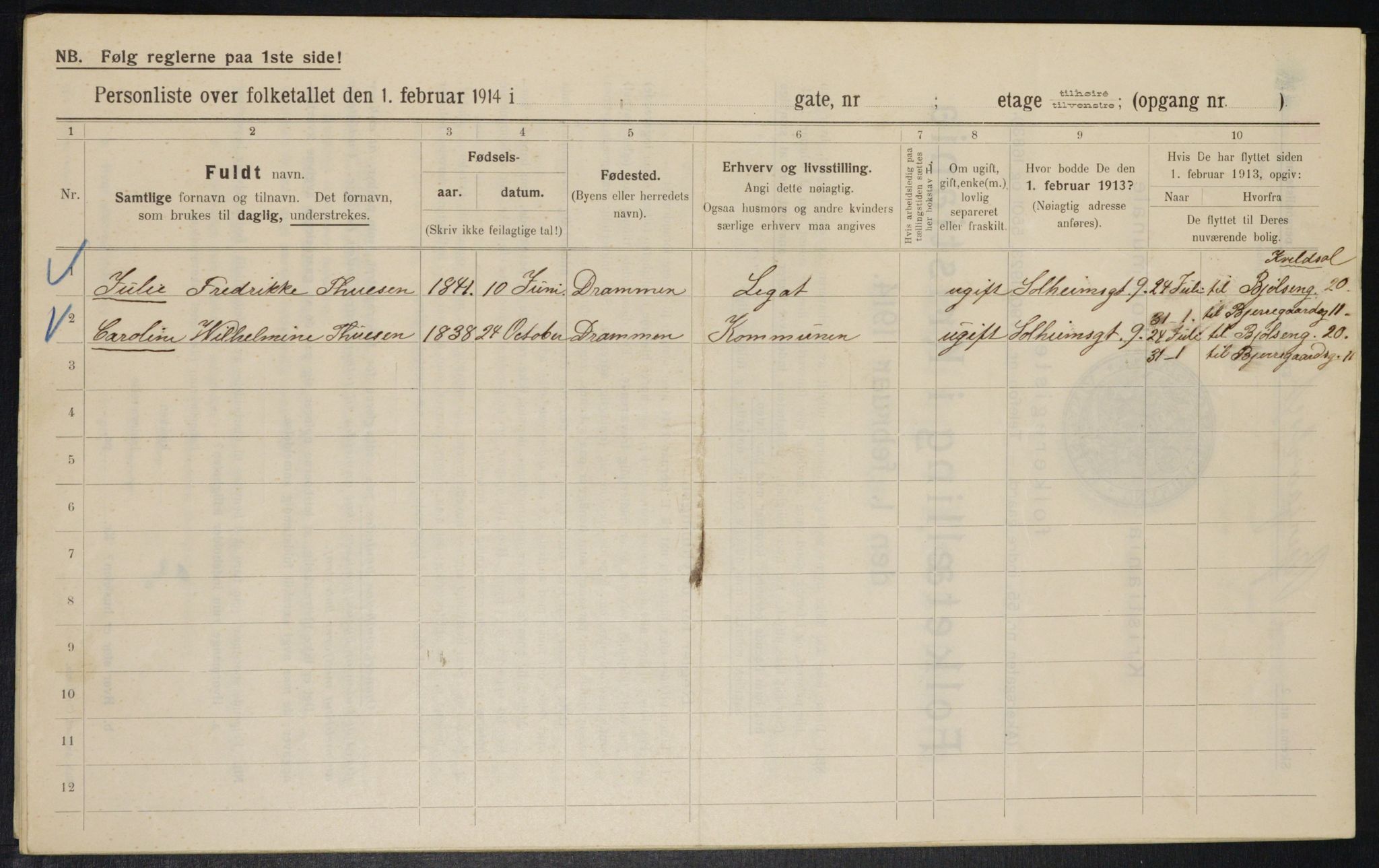 OBA, Municipal Census 1914 for Kristiania, 1914, p. 5673