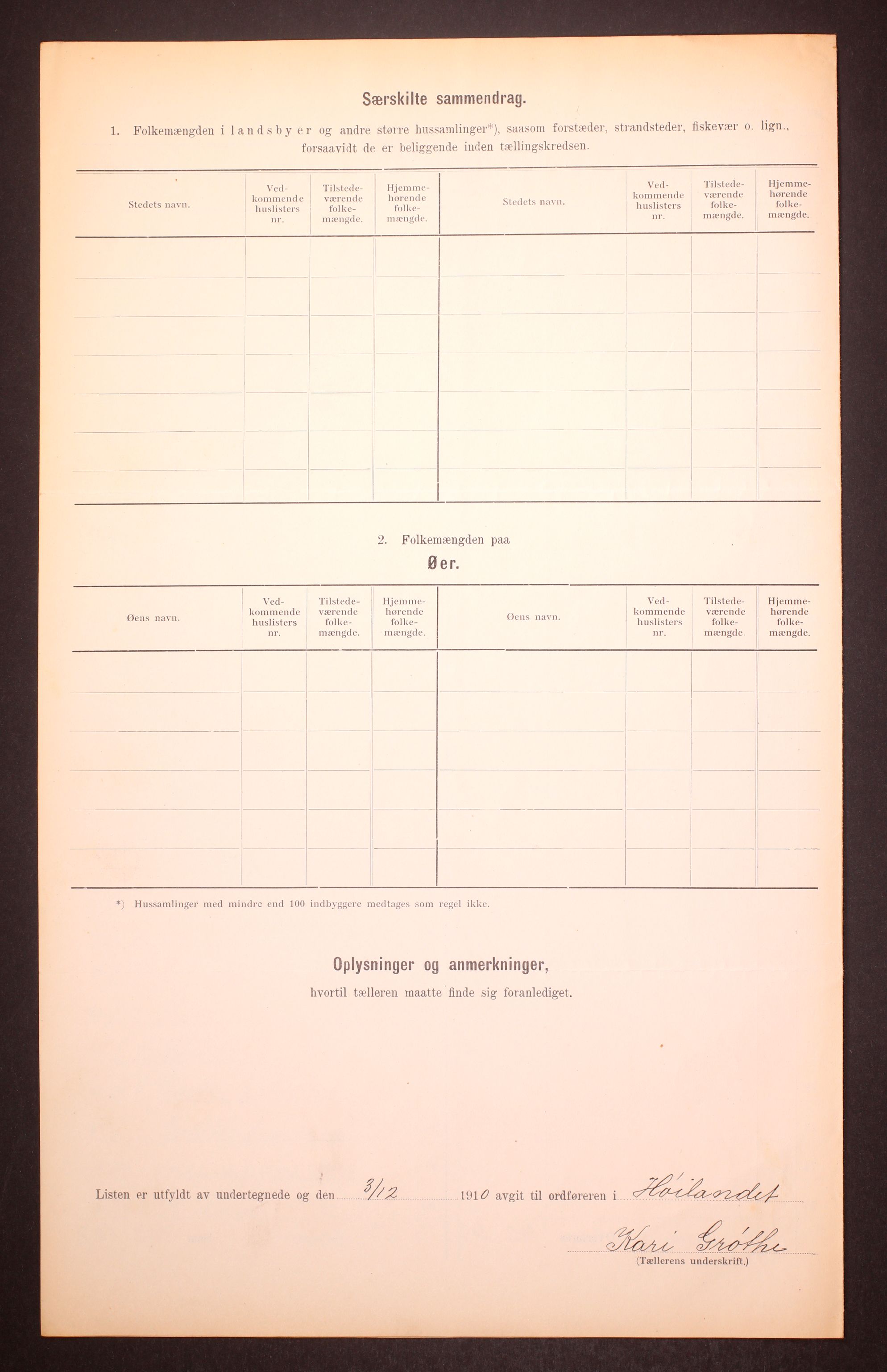 RA, 1910 census for Hølonda, 1910, p. 6