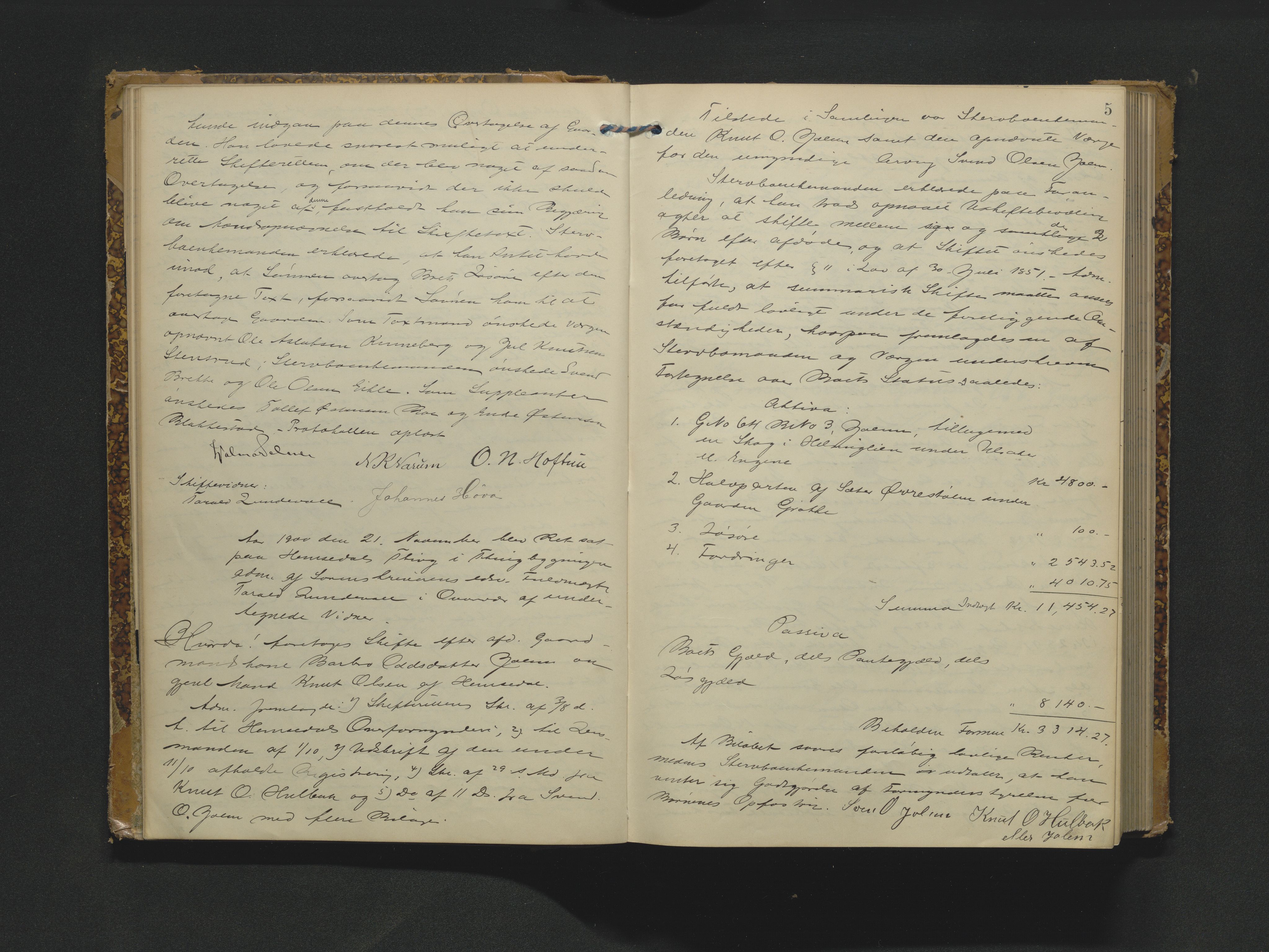 Hallingdal sorenskriveri, AV/SAKO-A-121/H/Hb/Hbc/L0008: Skifteforhandlingsprotokoll, 1900-1905, p. 5