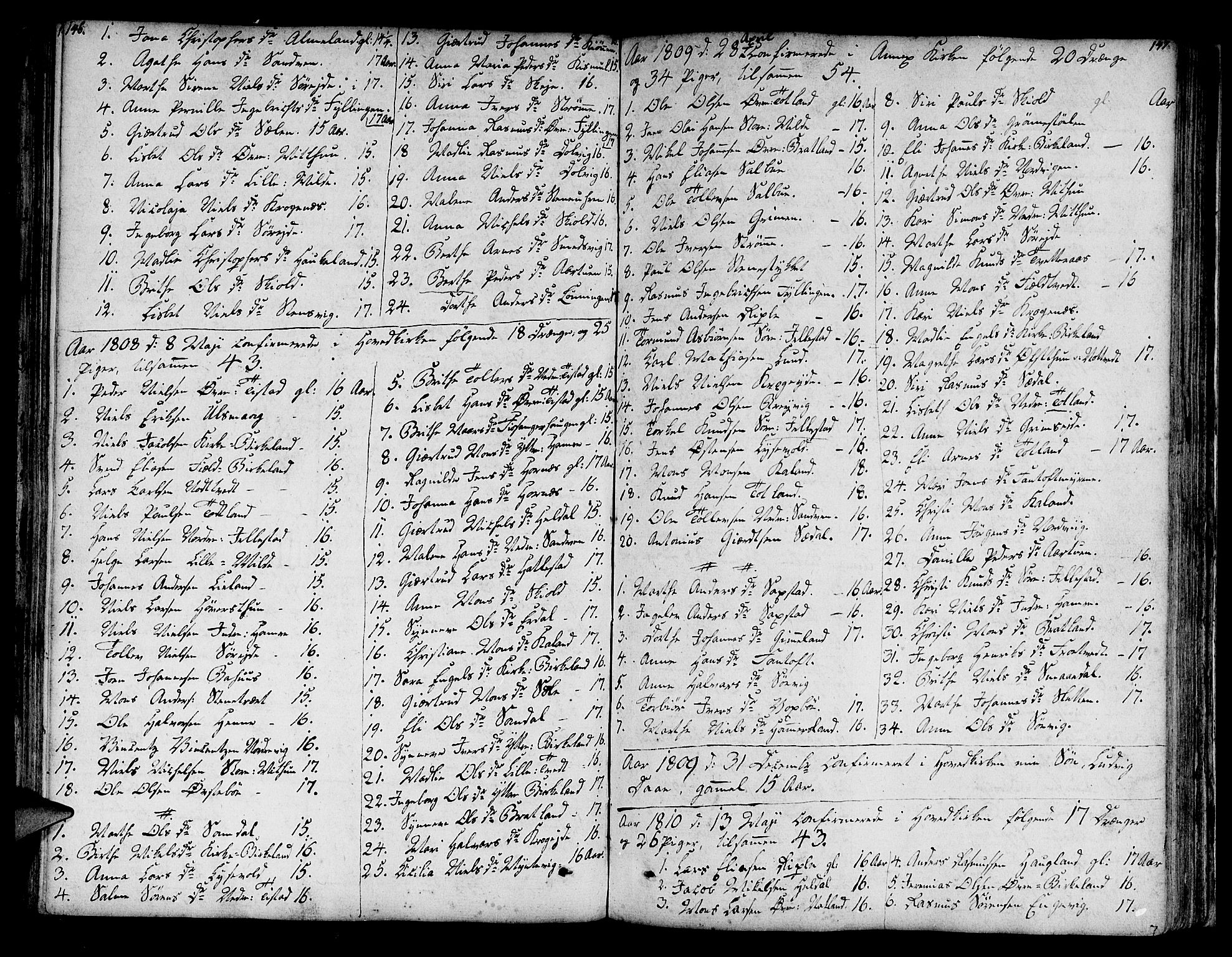 Fana Sokneprestembete, AV/SAB-A-75101/H/Haa/Haaa/L0006: Parish register (official) no. A 6, 1800-1815, p. 146-147