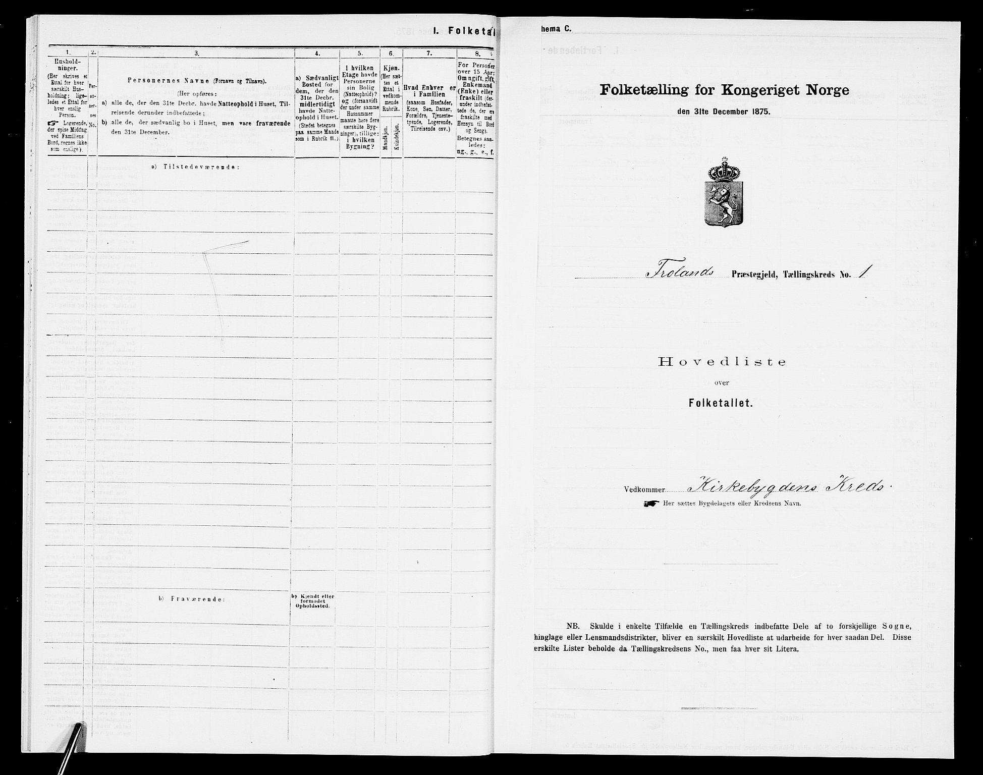 SAK, 1875 census for 0919P Froland, 1875, p. 20