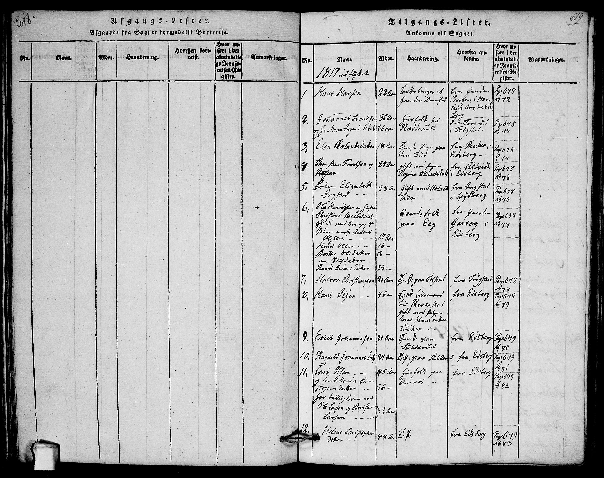 Askim prestekontor Kirkebøker, SAO/A-10900/G/Ga/L0001: Parish register (copy) no. 1, 1817-1846, p. 619