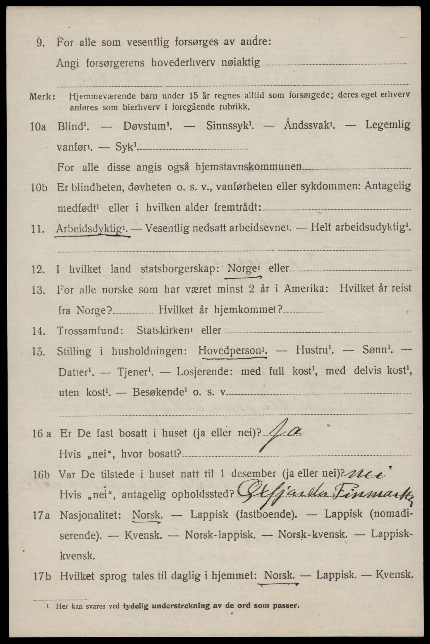 SAT, 1920 census for Buksnes, 1920, p. 4492