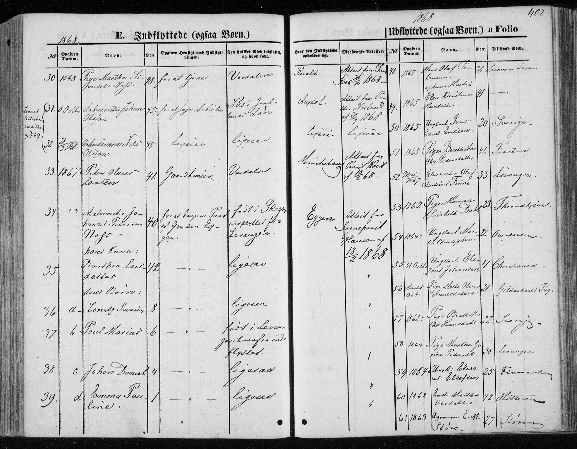 Ministerialprotokoller, klokkerbøker og fødselsregistre - Nord-Trøndelag, AV/SAT-A-1458/717/L0157: Parish register (official) no. 717A08 /1, 1863-1877, p. 402