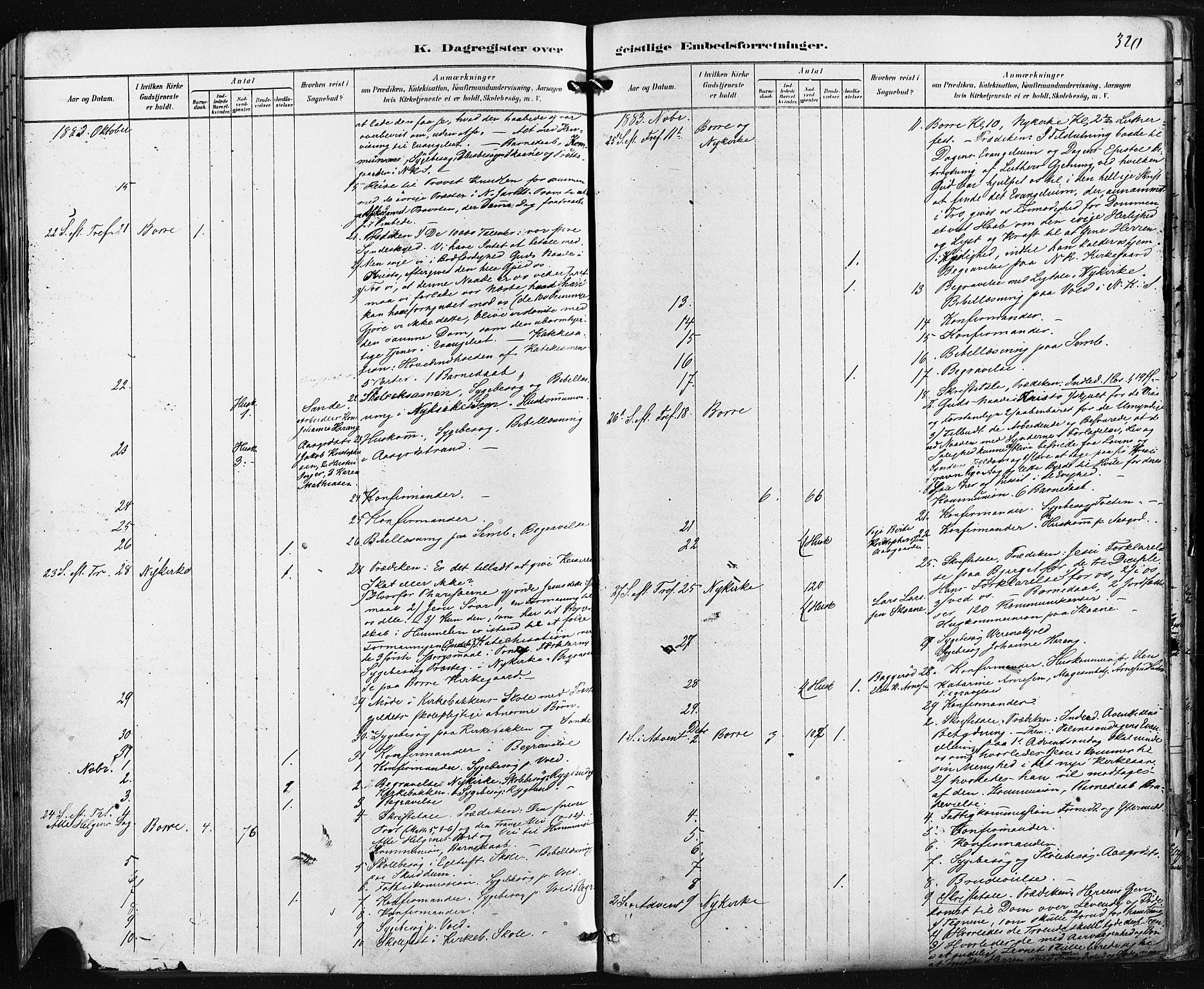 Borre kirkebøker, AV/SAKO-A-338/F/Fa/L0009: Parish register (official) no. I 9, 1878-1896, p. 320