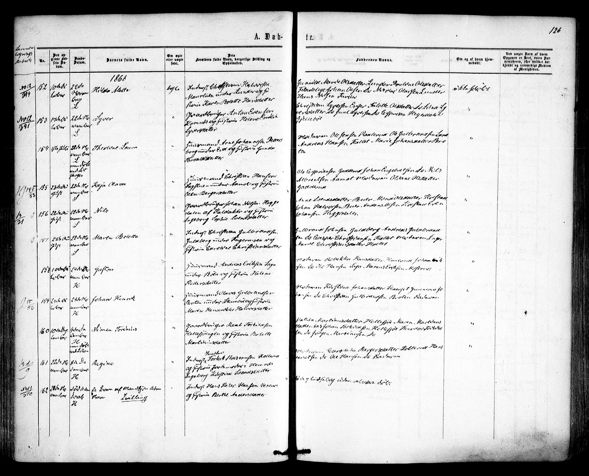 Høland prestekontor Kirkebøker, AV/SAO-A-10346a/F/Fa/L0011: Parish register (official) no. I 11, 1862-1869, p. 126